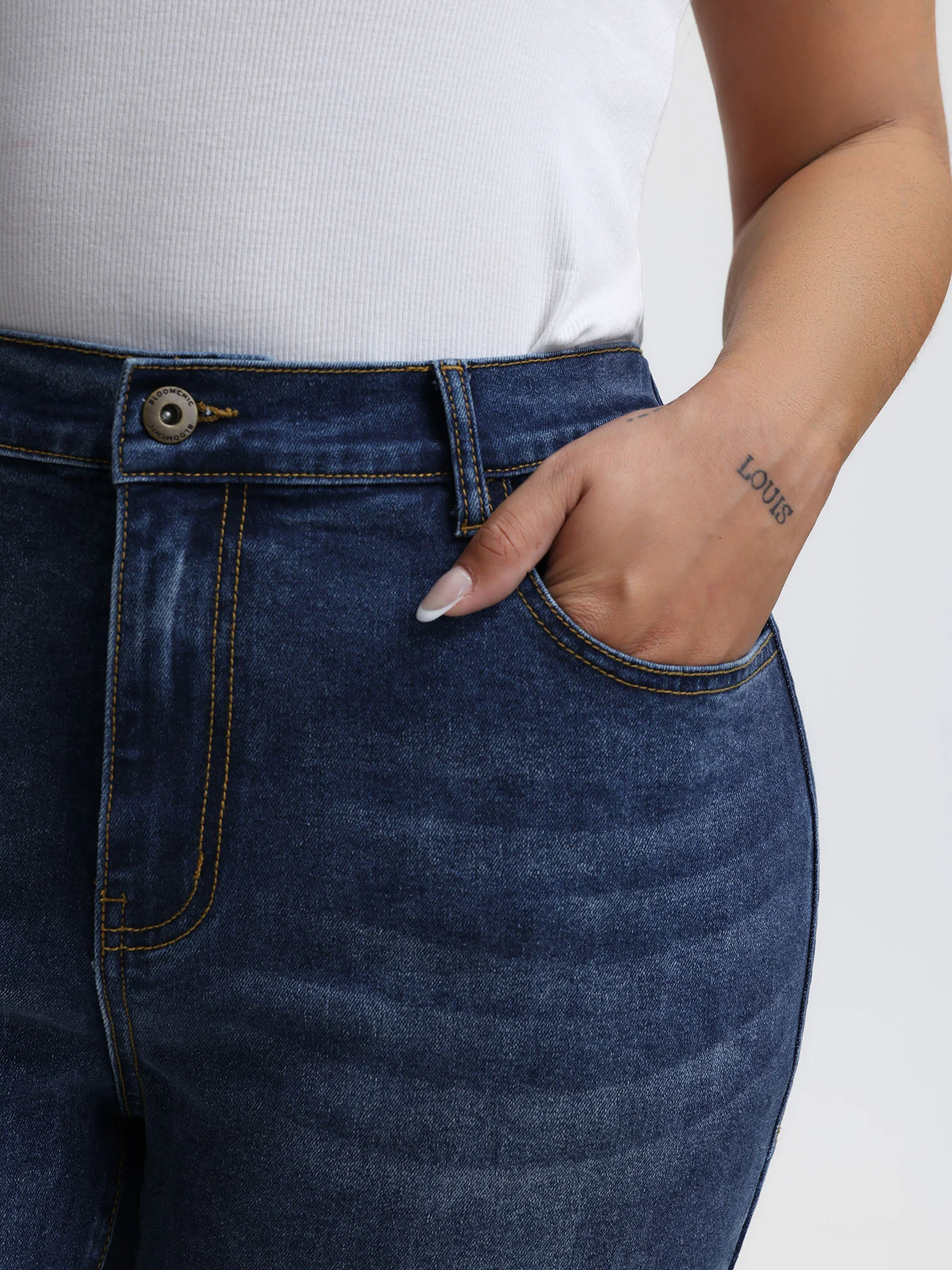 Vintage Wash High Rise Straight-Leg Jeans - Image 3