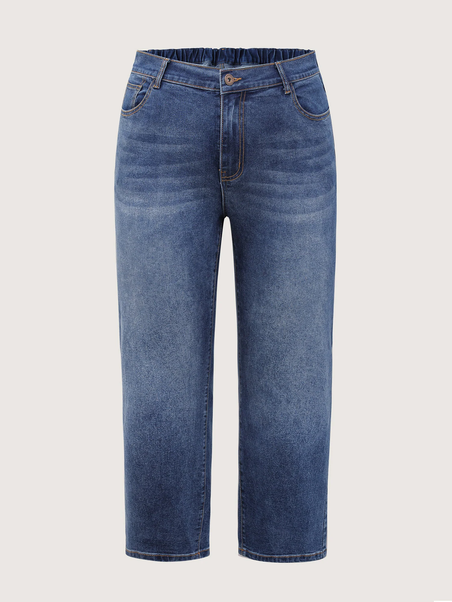 Vintage Wash High Rise Straight-Leg Jeans - Image 9