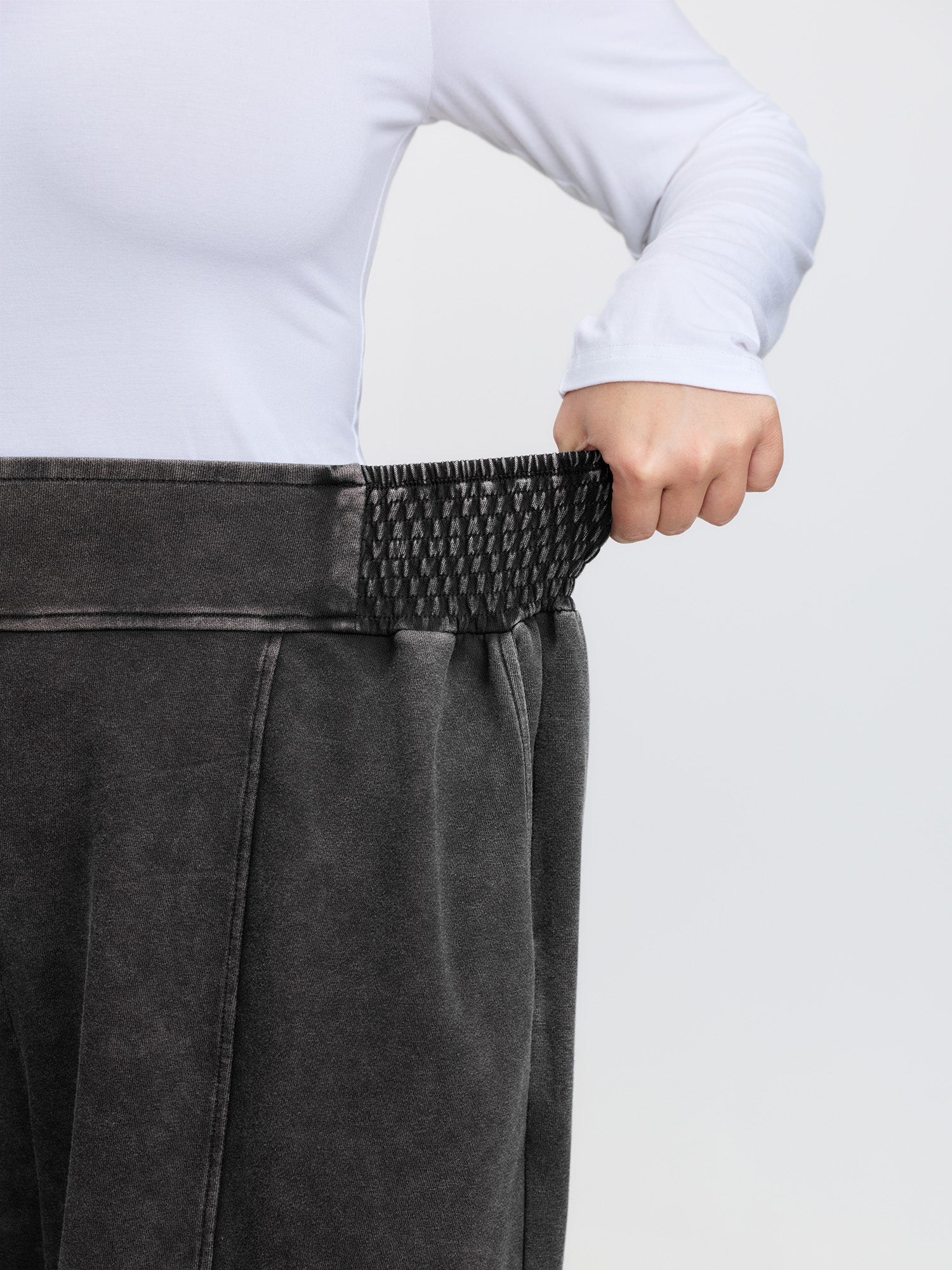 Stretchy Vintage Wash Wide-Leg Pants - Image 4