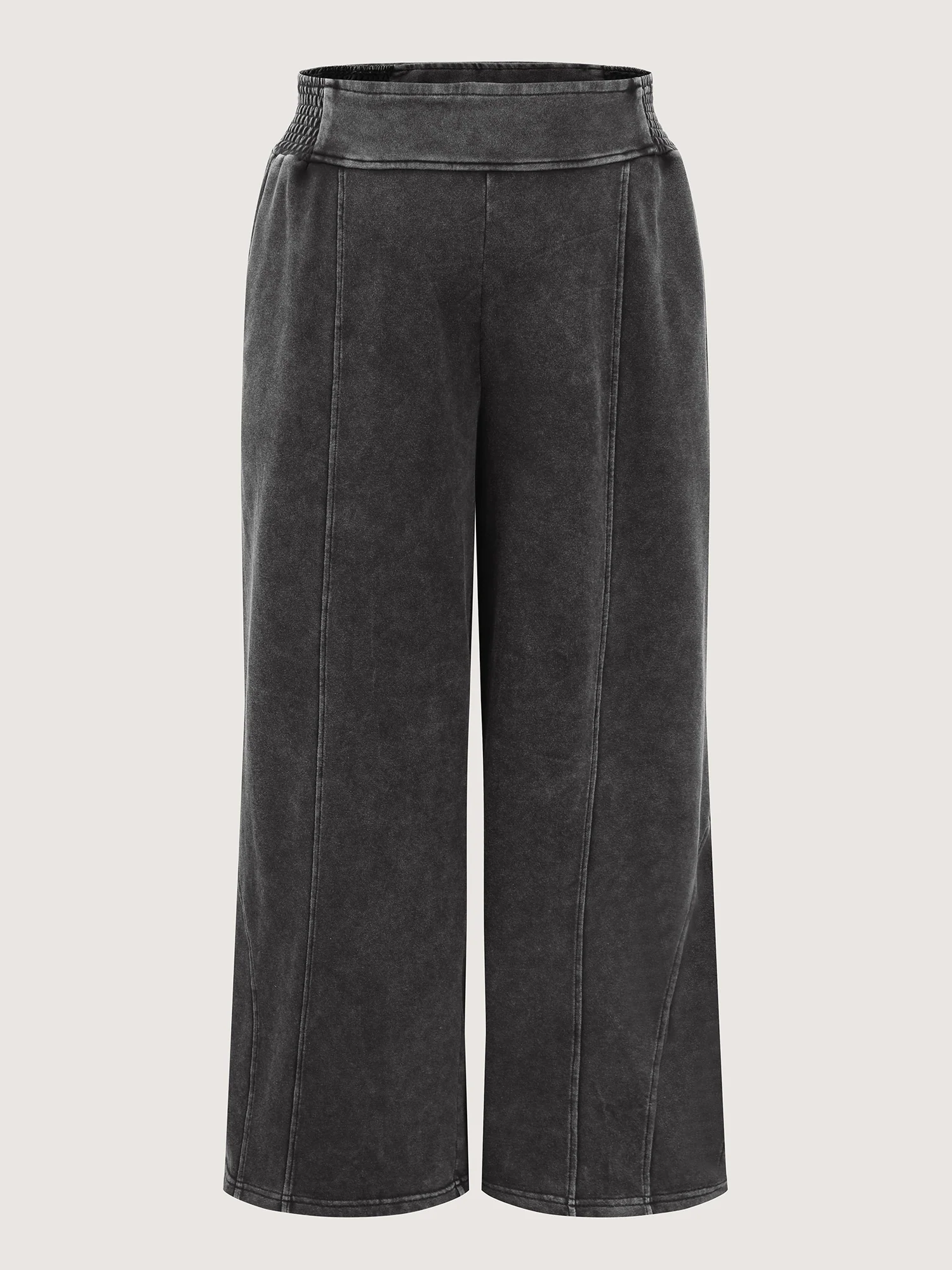 Stretchy Vintage Wash Wide-Leg Pants - Image 8