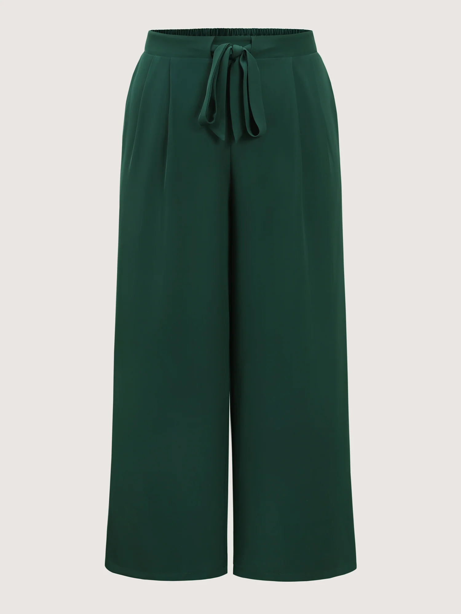 Stretchy Waist Belted Wide-Leg Pants - Image 8