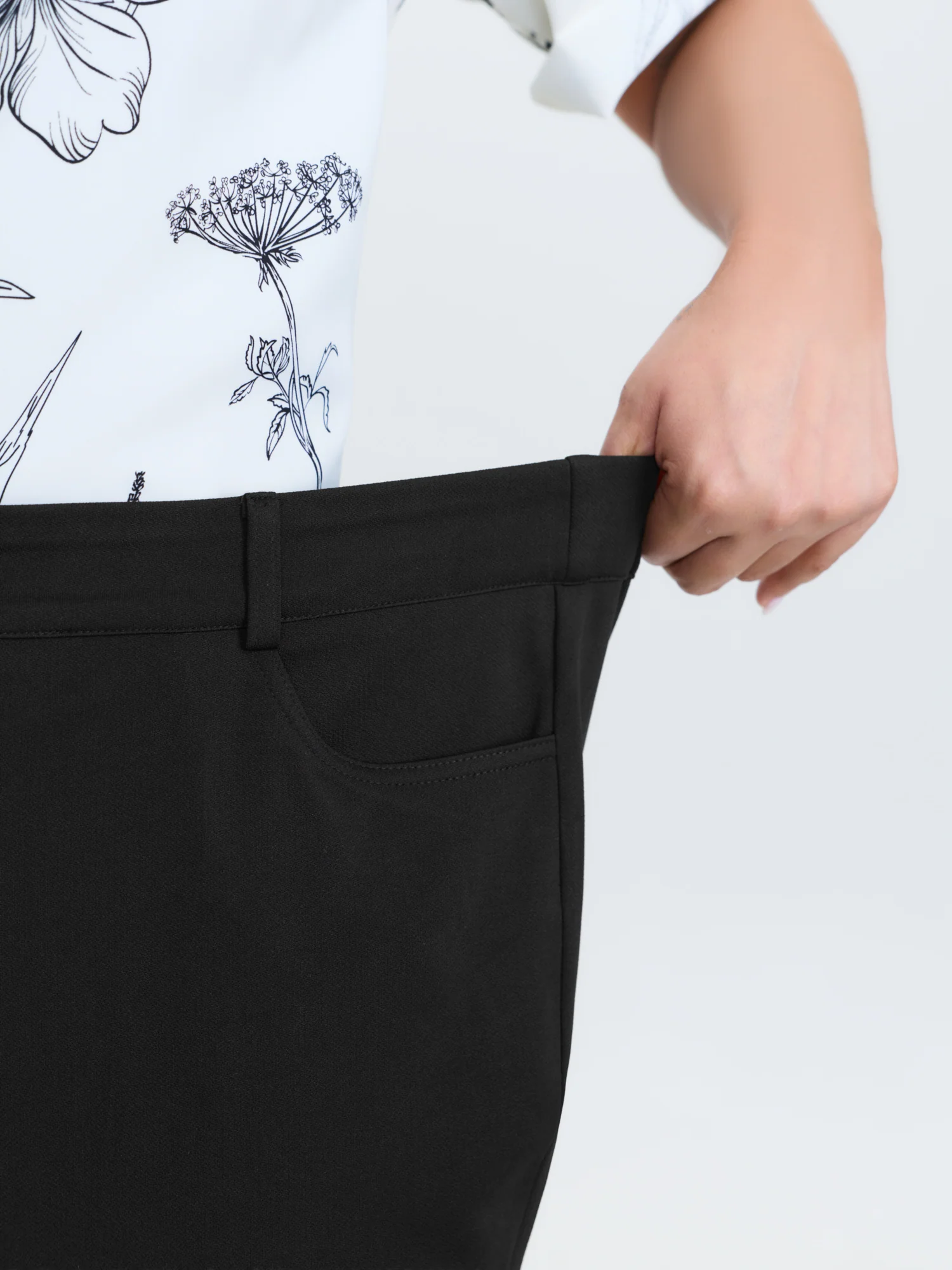 Stretchy Waist Crease Line Flared Pants - Image 4