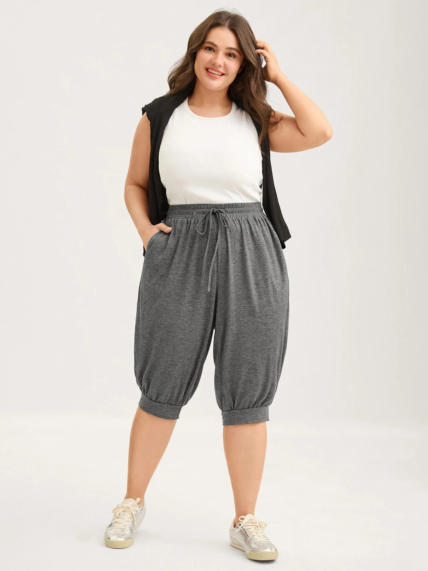 Stretchy Waist Cuffed Lounge Bottoms - Image 3