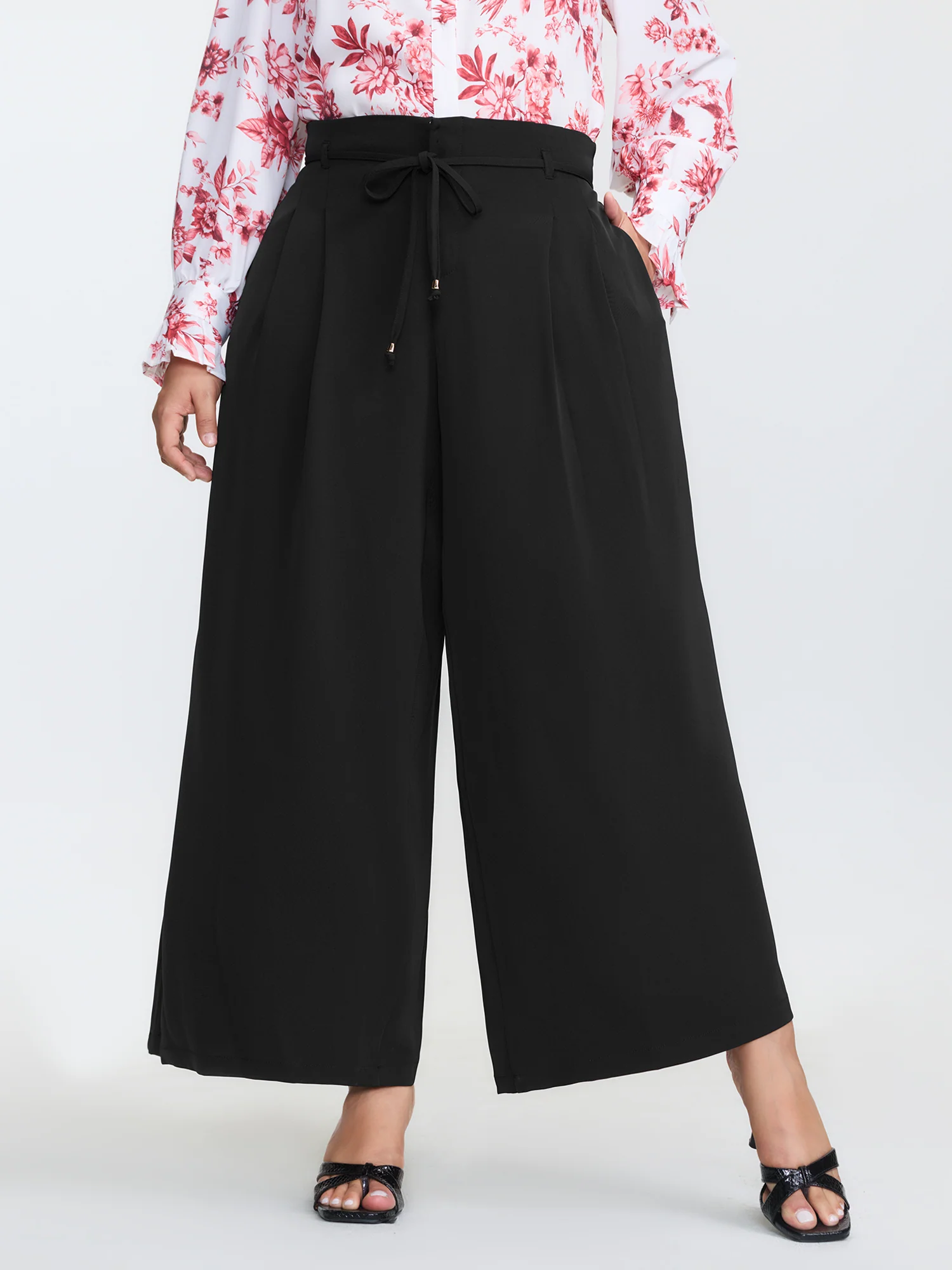 Stretchy Waist Drawstring Pockets Pants