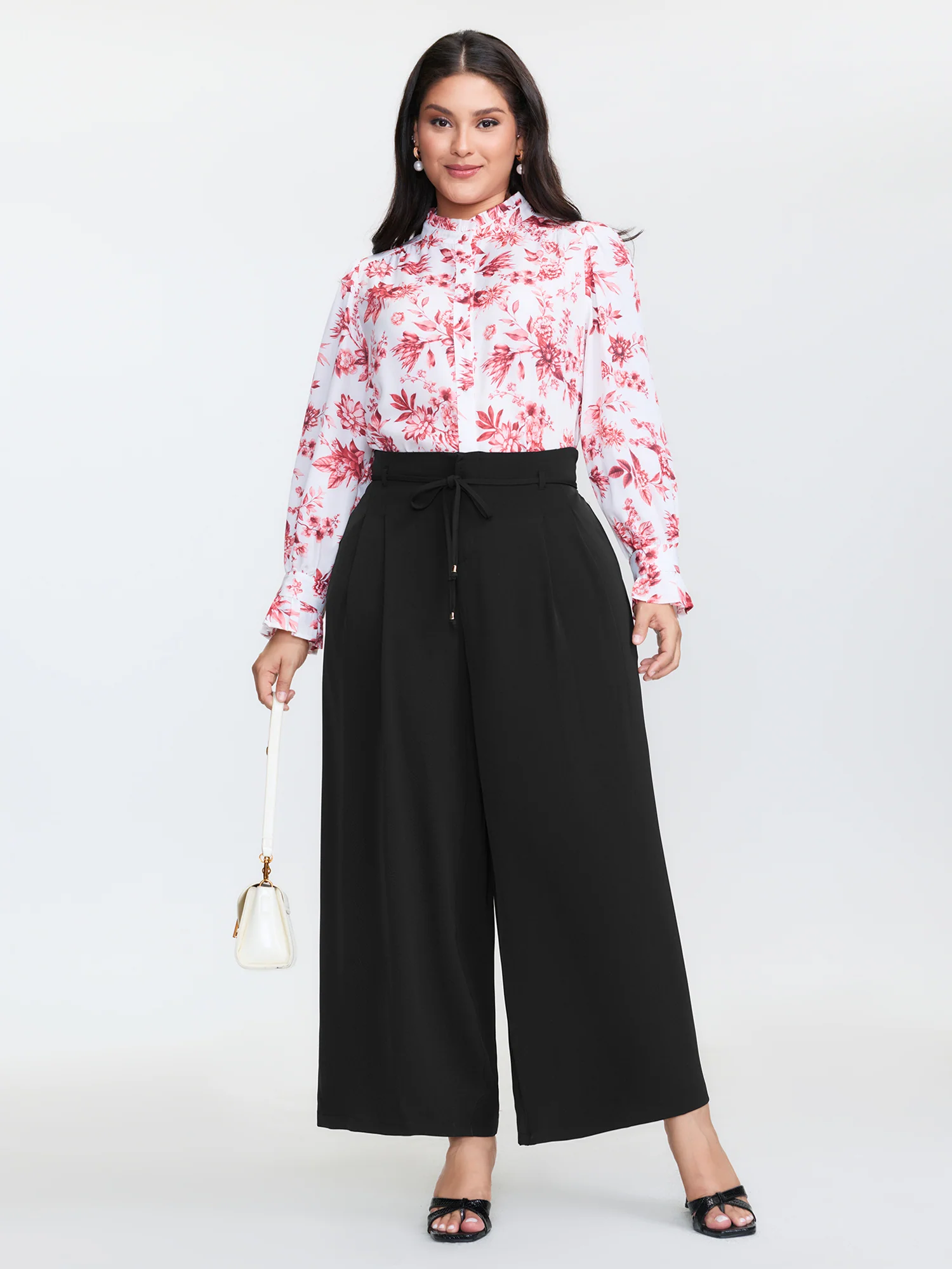 Stretchy Waist Drawstring Pockets Pants - Image 2