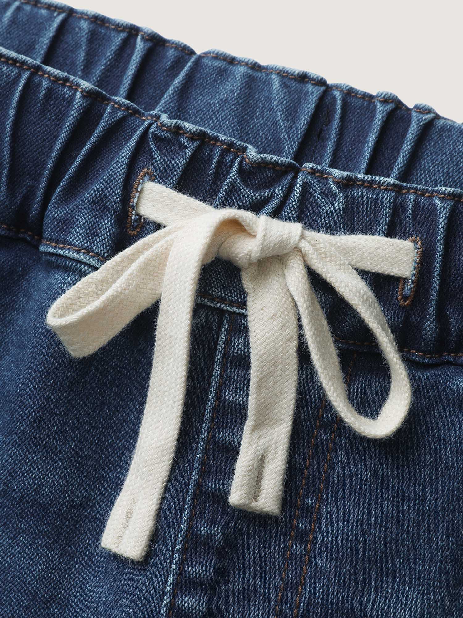Pull-On Drawstring Straight-Leg Cargo Jeans - Image 7