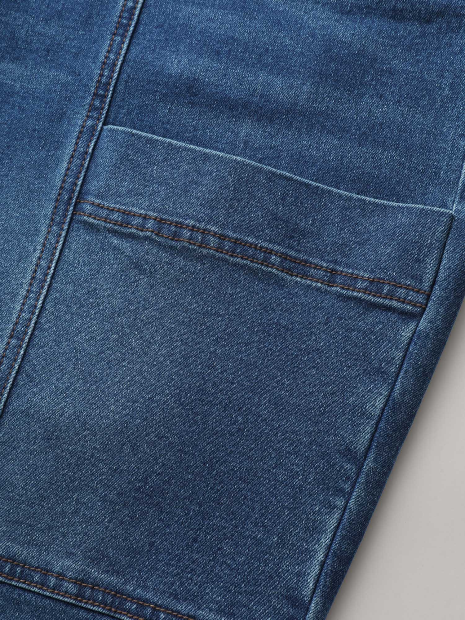 Pull-On Drawstring Straight-Leg Cargo Jeans - Image 8