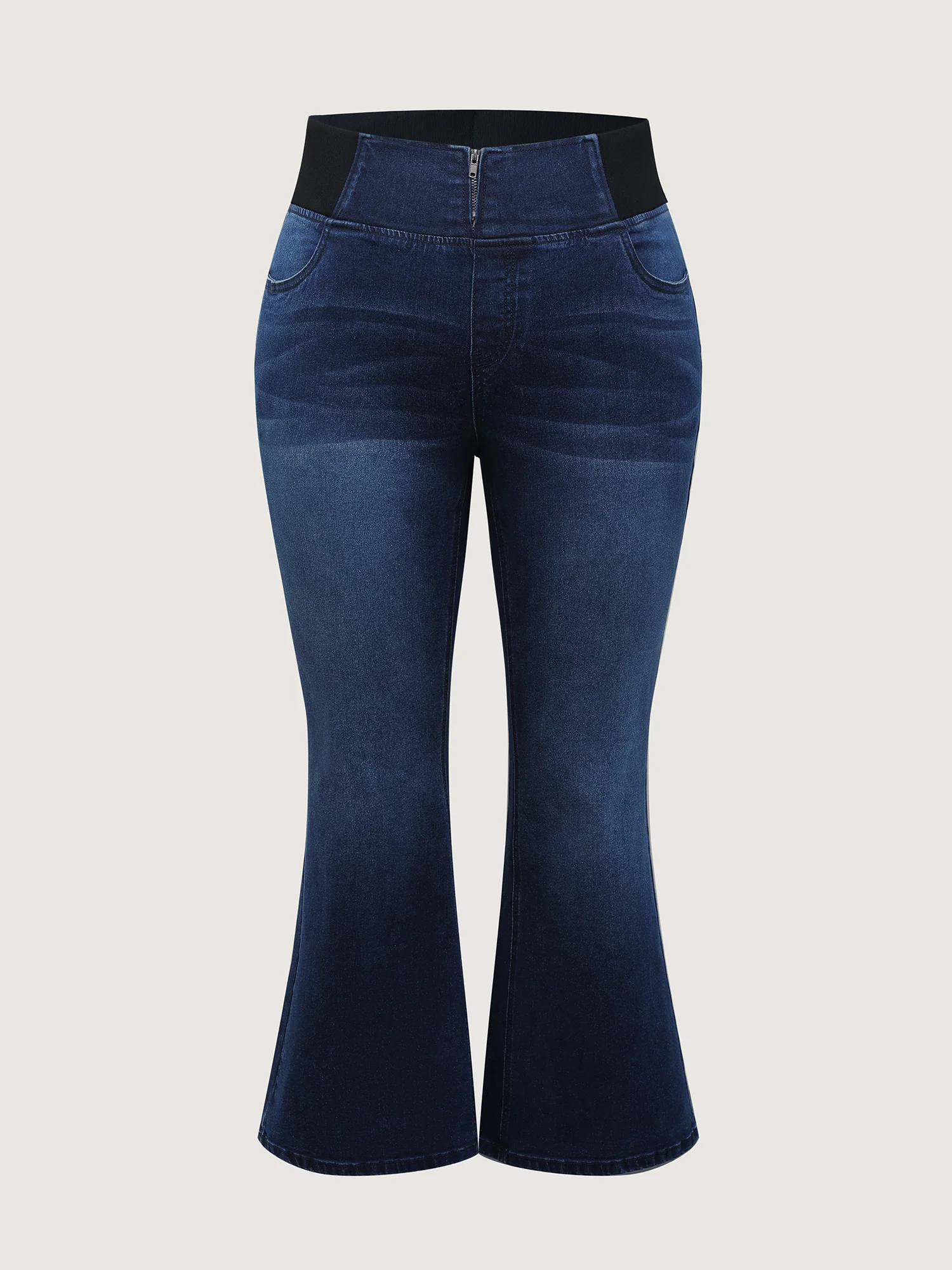 Stretchy Waist Flared Hem Jeans - Image 9