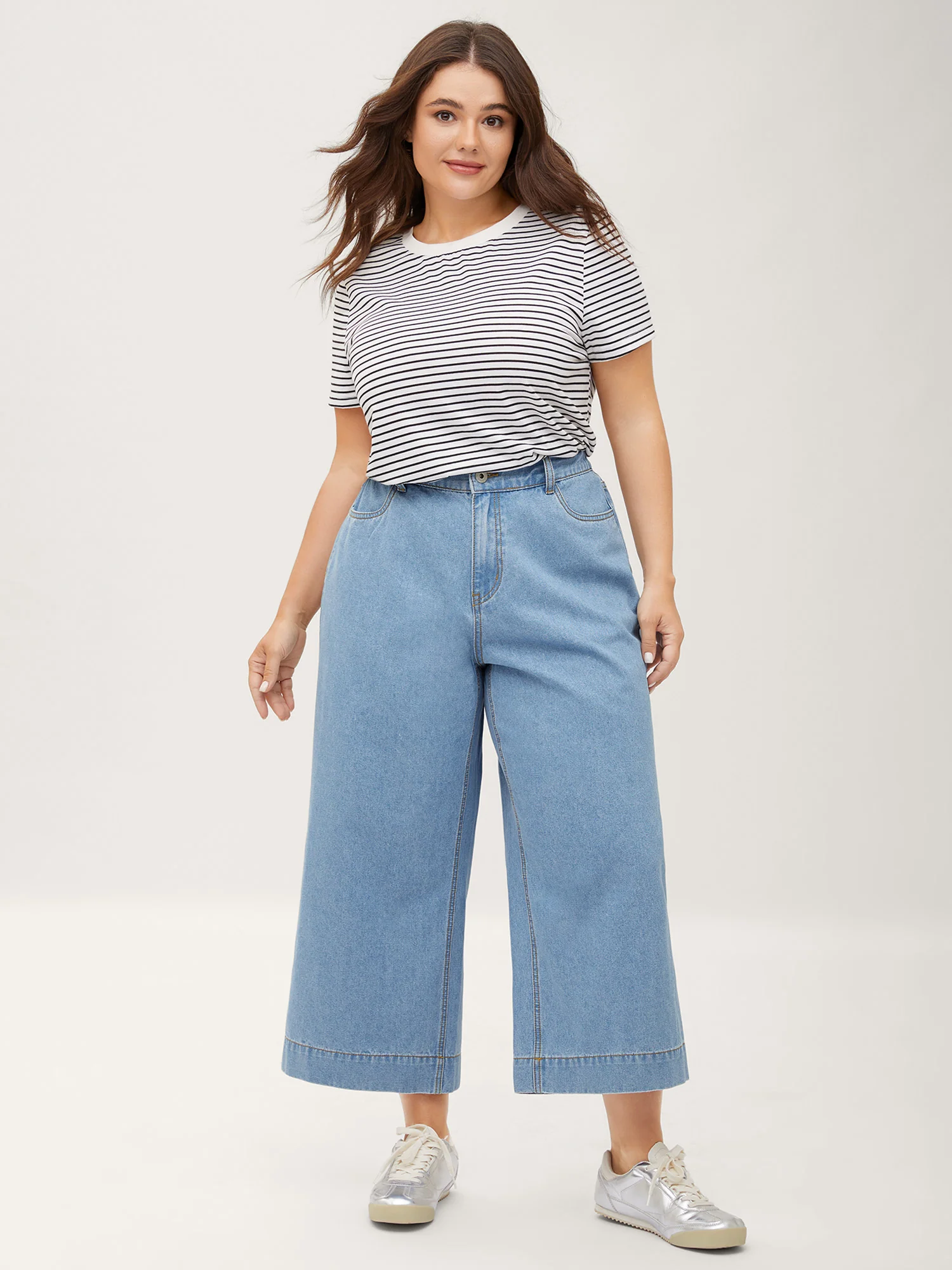 Stretchy Waist Flared Hem Jeans - Image 2