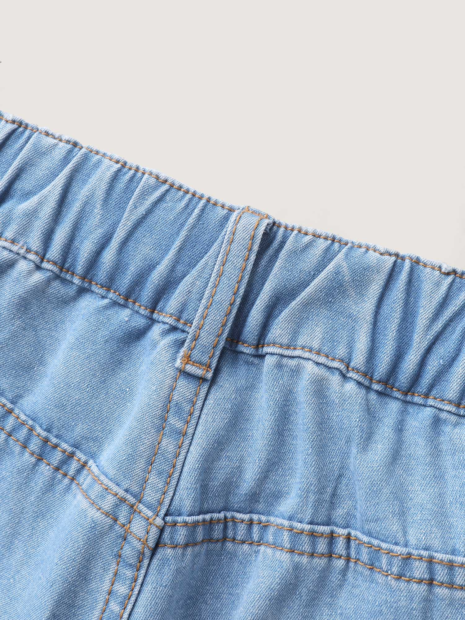 Stretchy Waist Flared Hem Jeans - Image 6