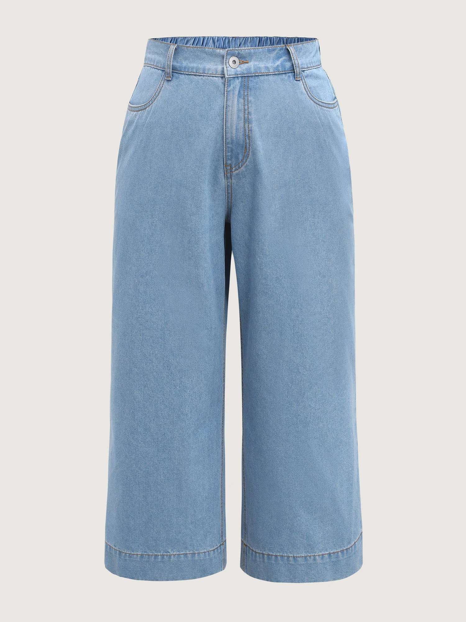 Stretchy Waist Flared Hem Jeans - Image 7