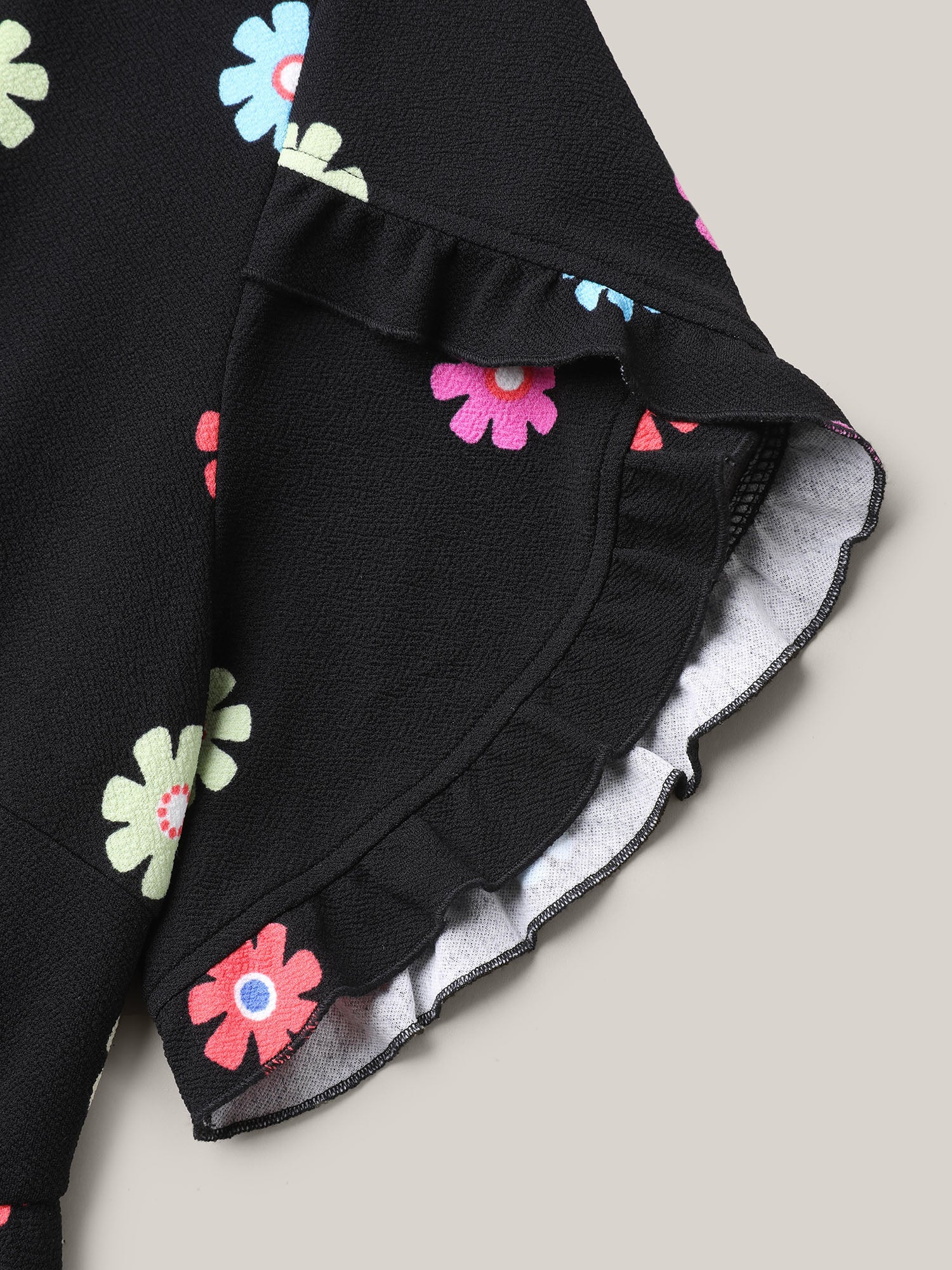 Stretchy-Waist Floral Print Pockets Midi Dress - Image 6