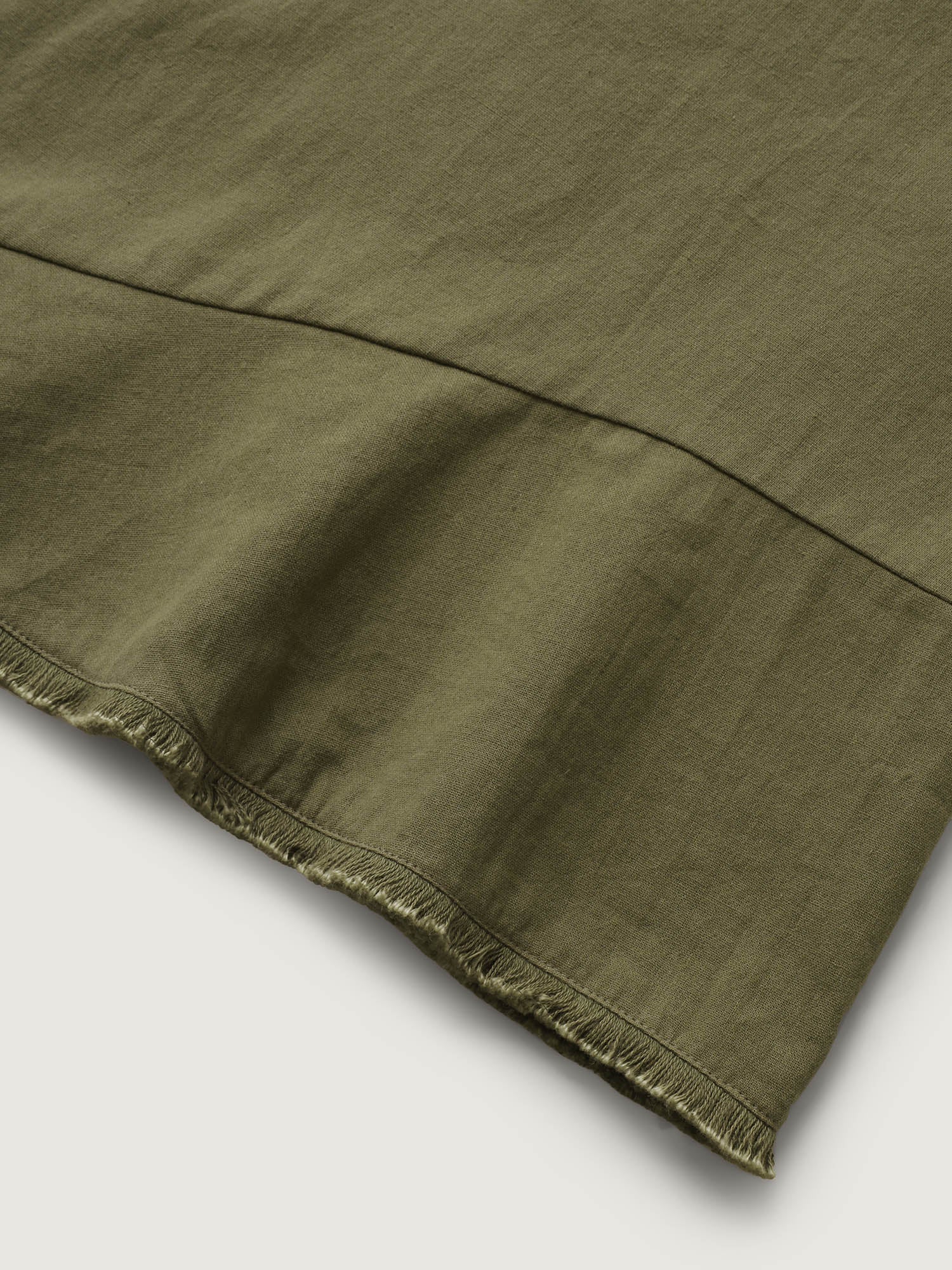 Cotton Stretchy Waist Frayed Hem Wide-Leg Pants - Image 5