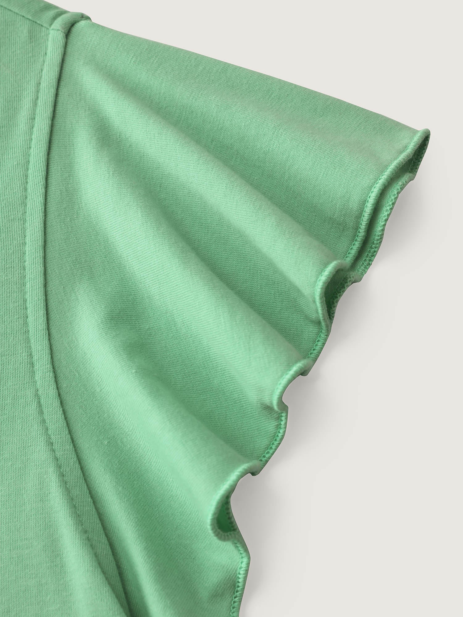 Stretchy Waist Pleated Flutter Sleeve T-Shirt - Image 6