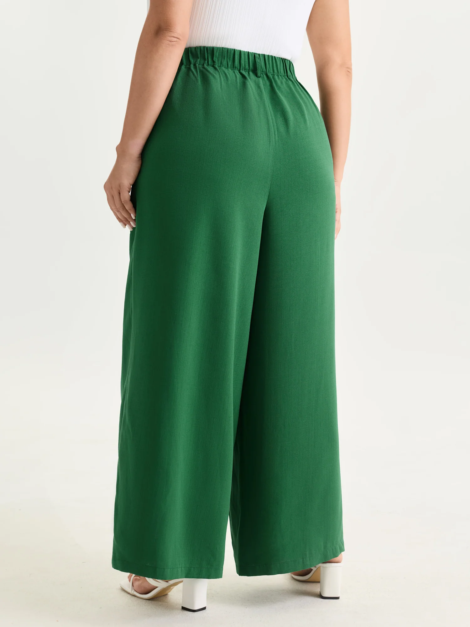 Stretchy Waist Pleated Straight-Leg Pants - Image 5