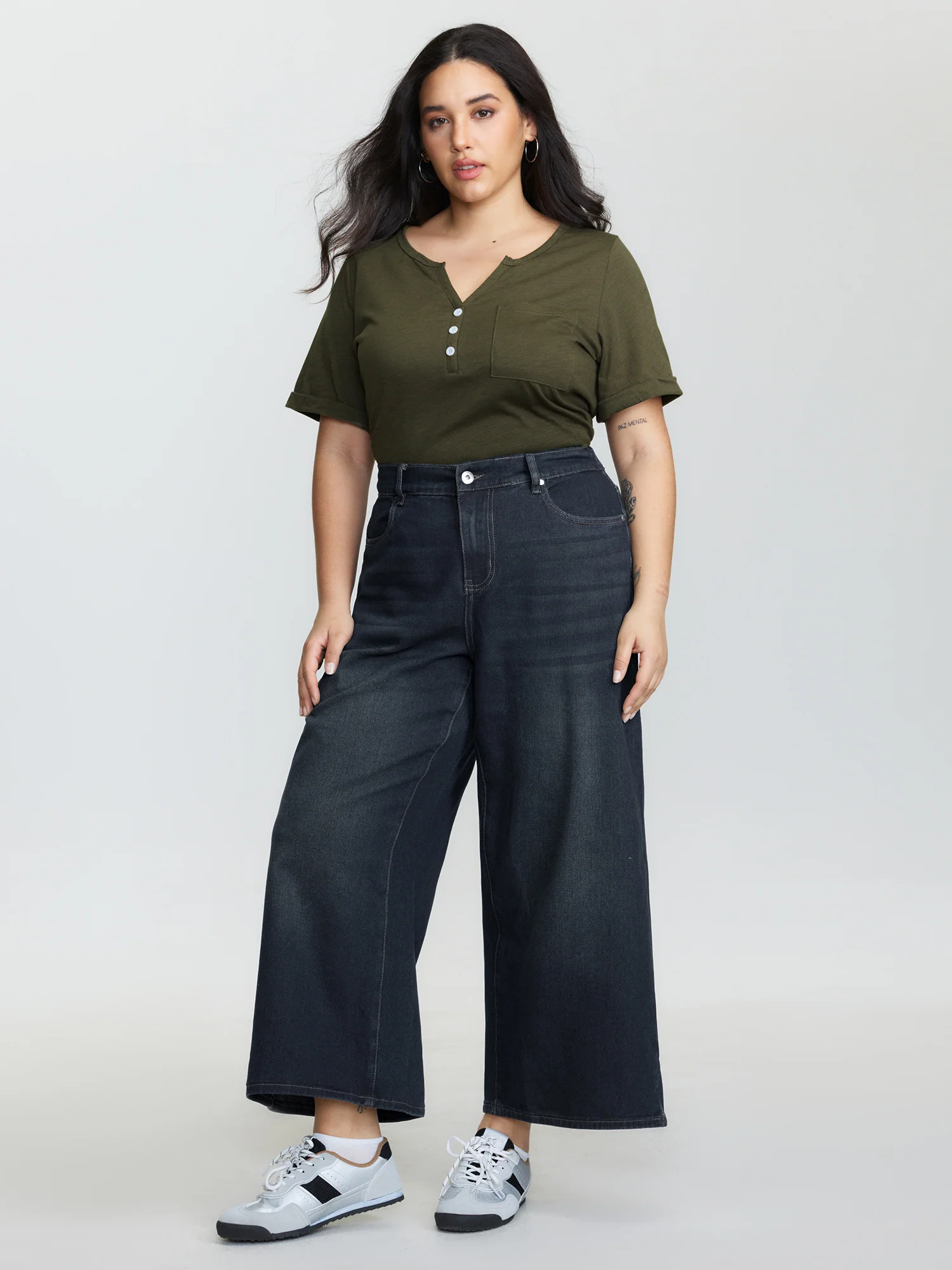 Pull-On Stretchy-Waist Wide-Leg Jeans - Image 2
