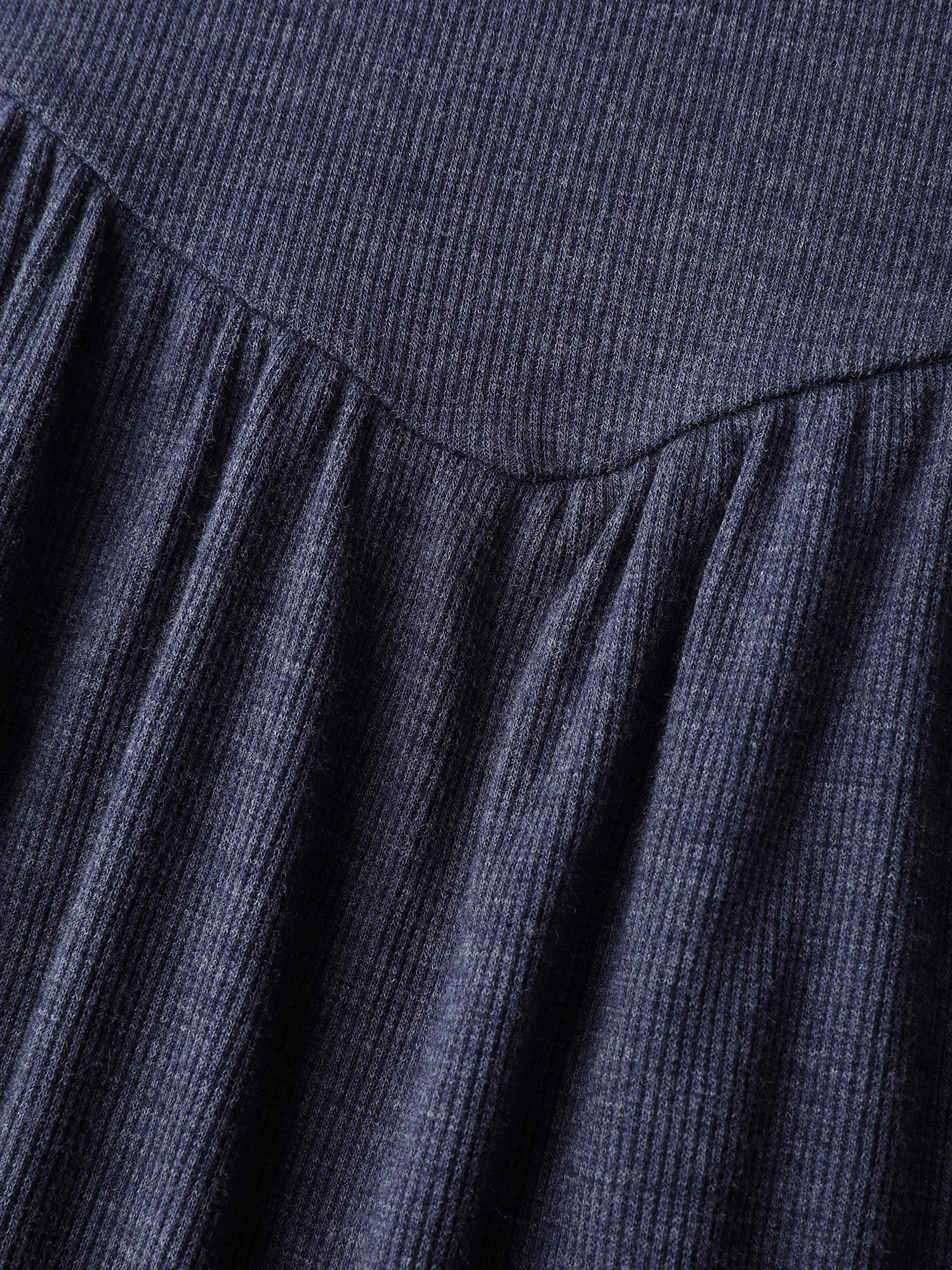 Stretchy Waist Scoop Neck Knit Midi Dress - Image 6