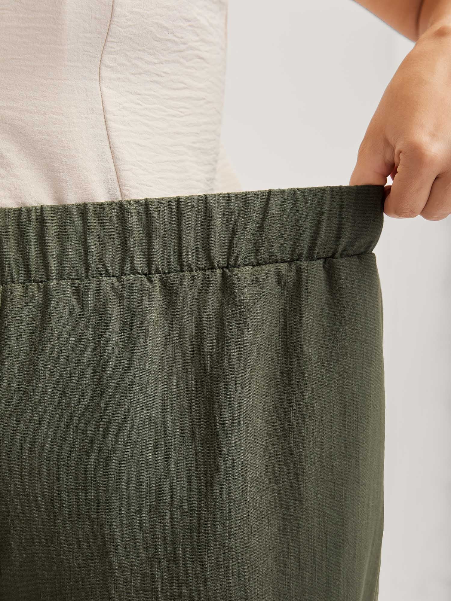 Stretchy Waist Straight-Leg Capri Pants - Image 5