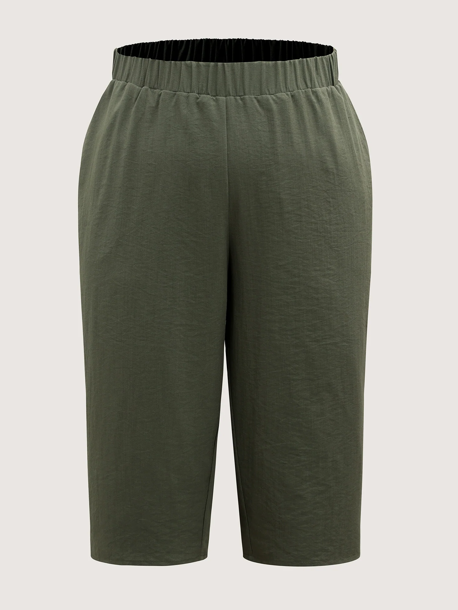 Stretchy Waist Straight-Leg Capri Pants - Image 9