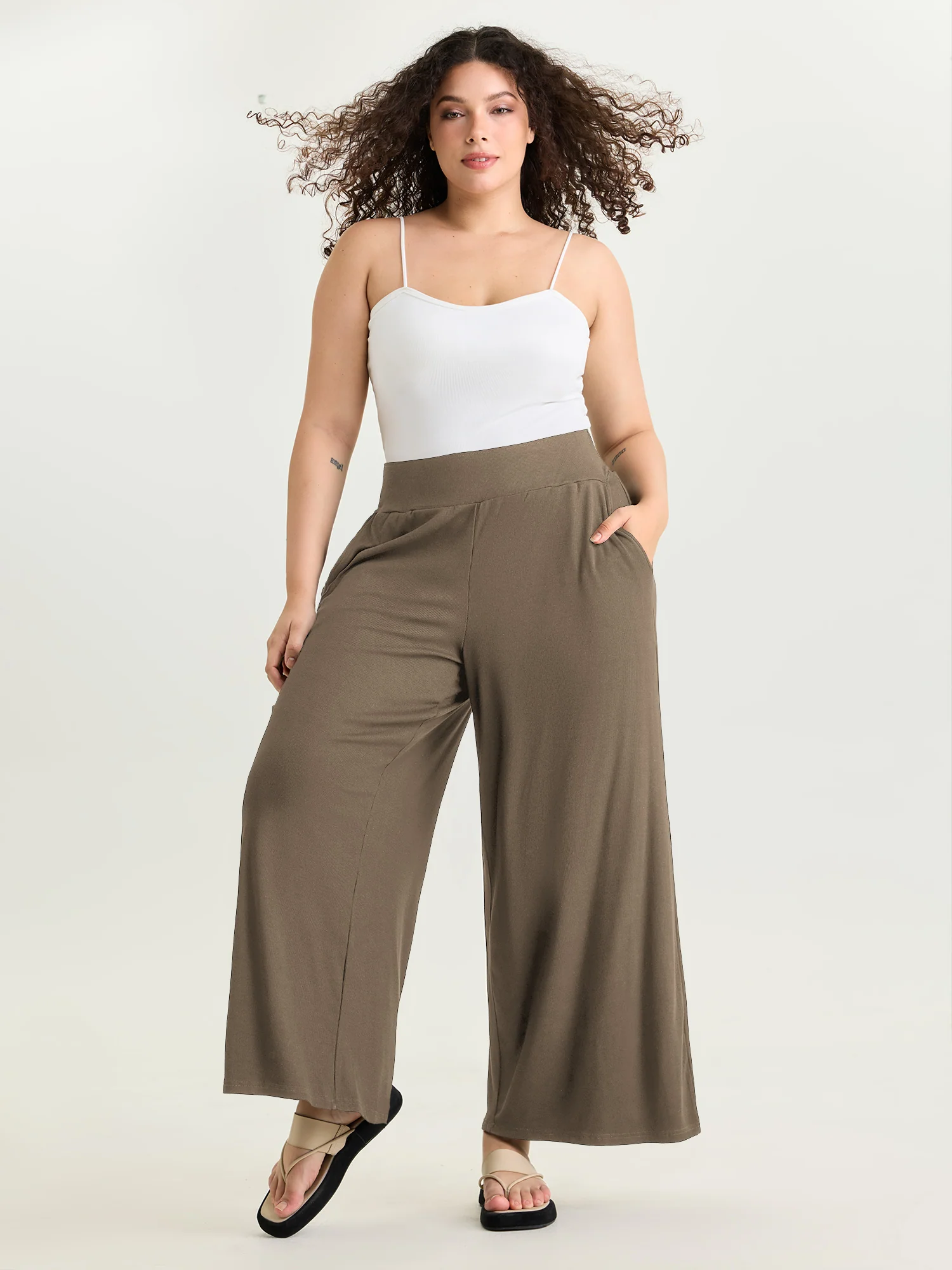 Stretchy Waist Straight-Leg Pants - Image 15