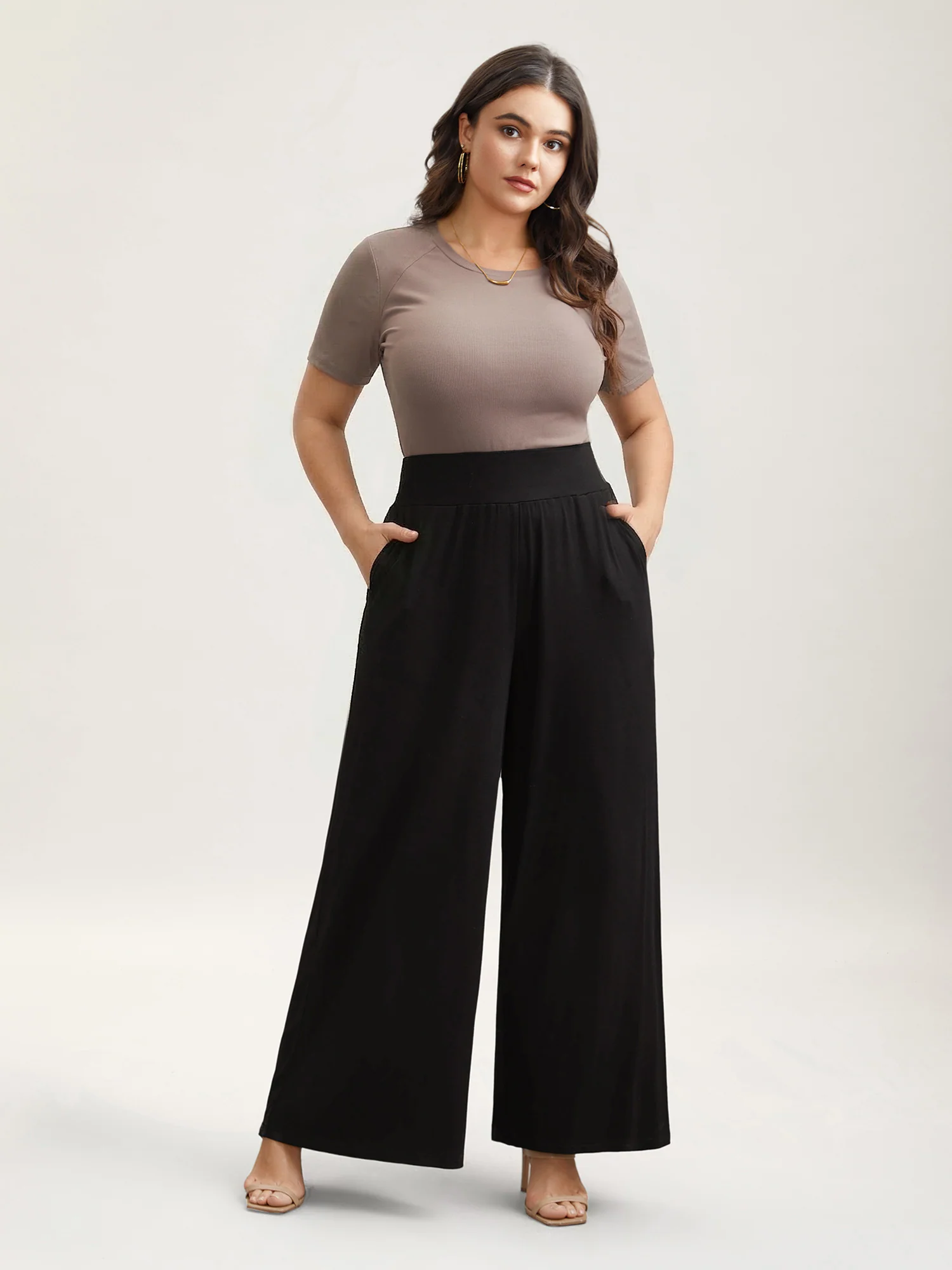 Stretchy Waist Straight-Leg Pants - Image 2