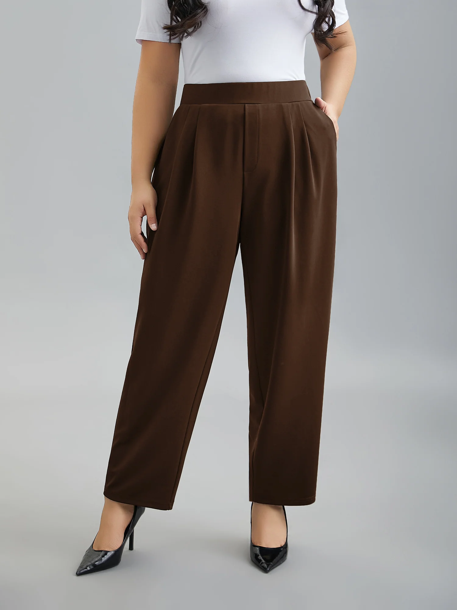 Stretchy-Waist Straight Leg Pants - Image 11