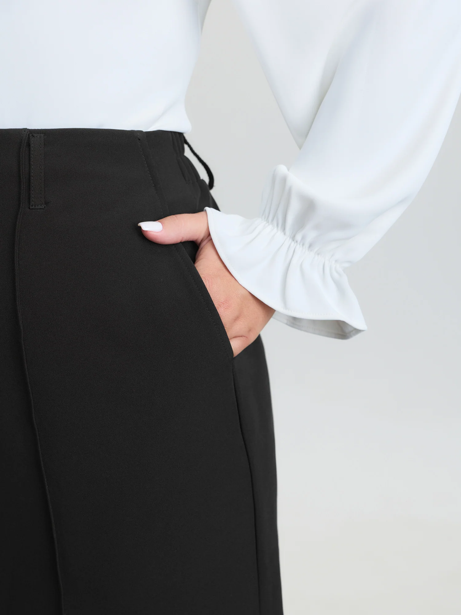 Stretchy Waist Straight Leg Pants - Image 3