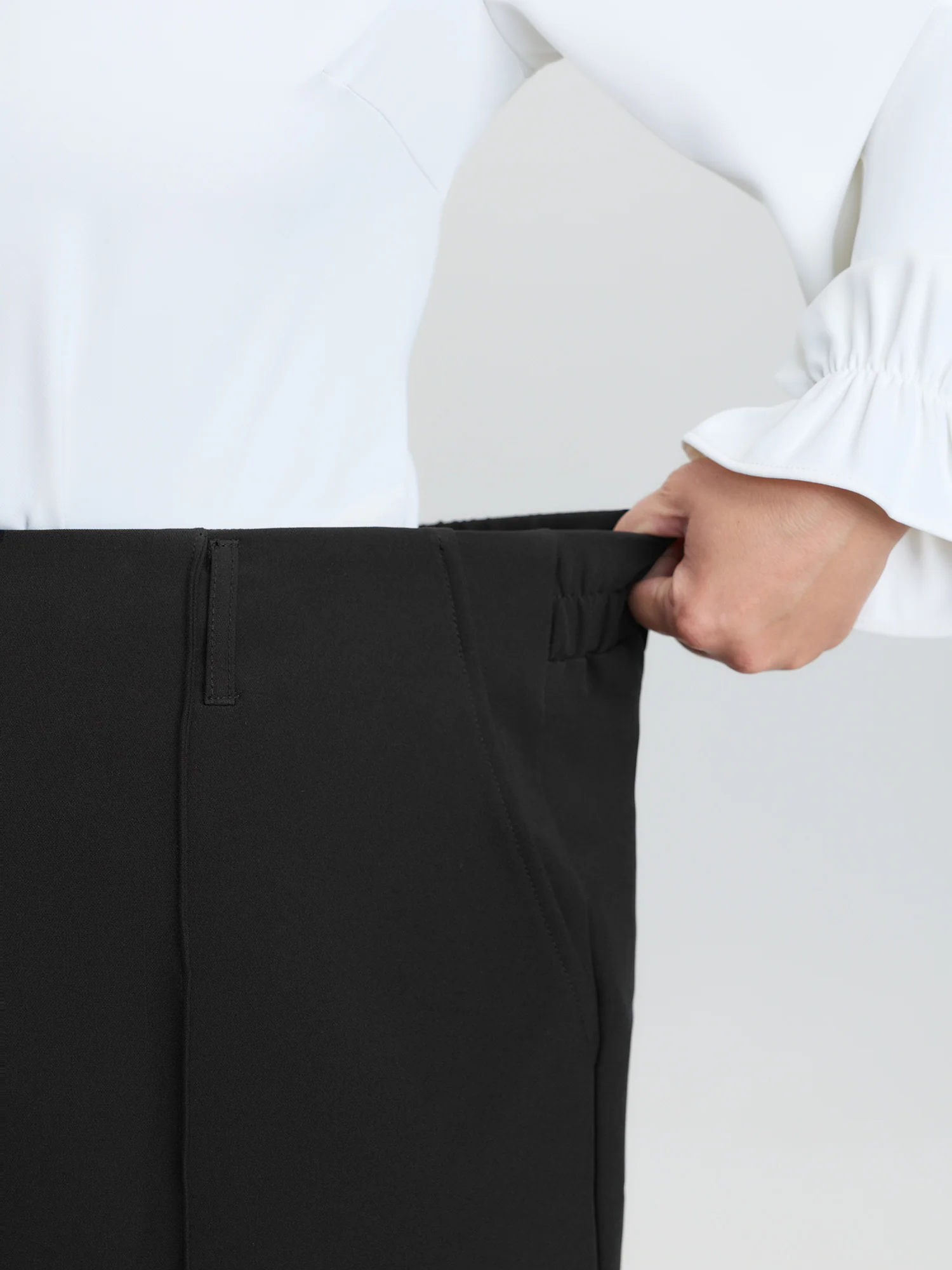 Stretchy Waist Straight Leg Pants - Image 4