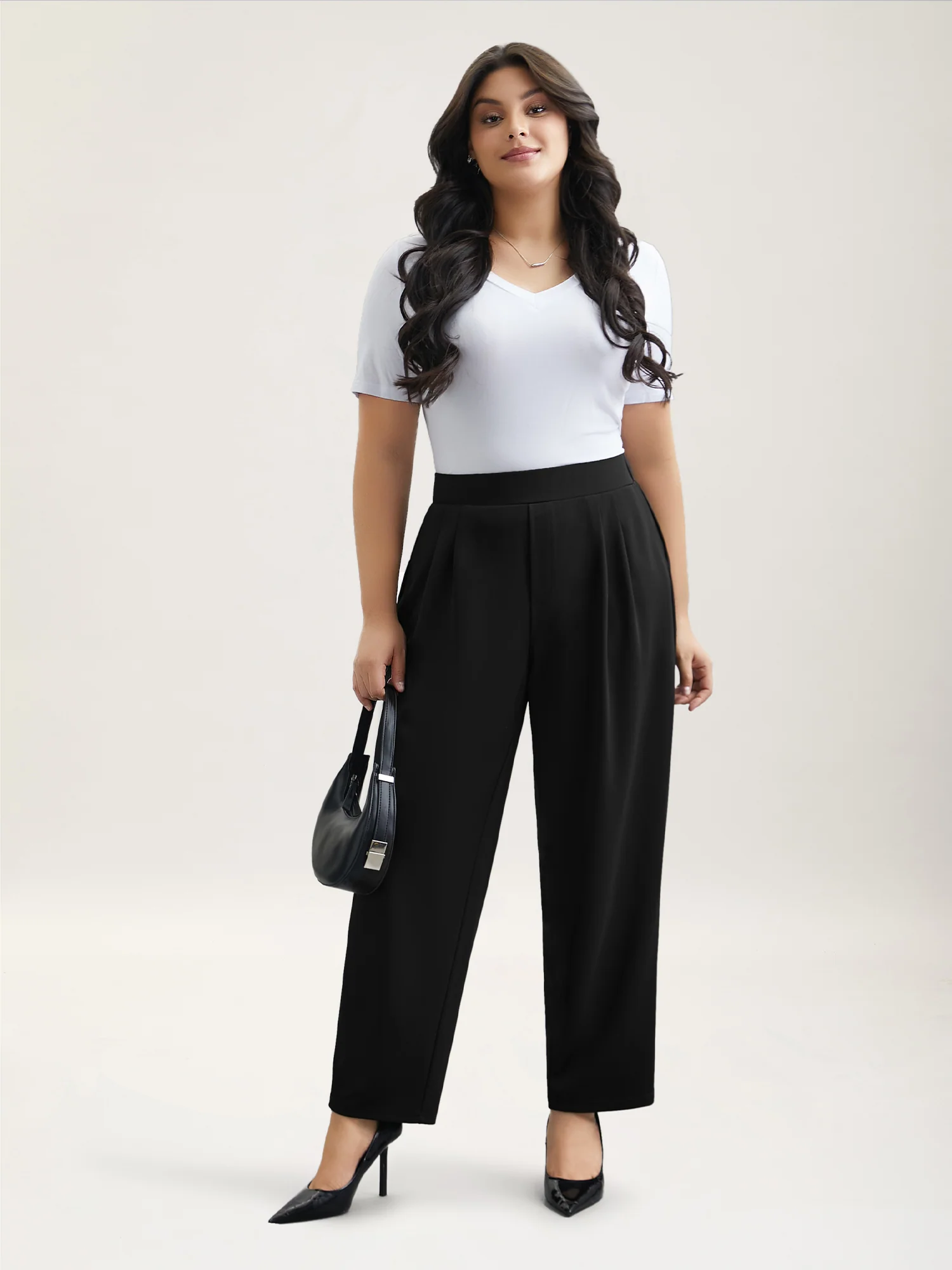 Stretchy-Waist Straight Leg Pants - Image 2