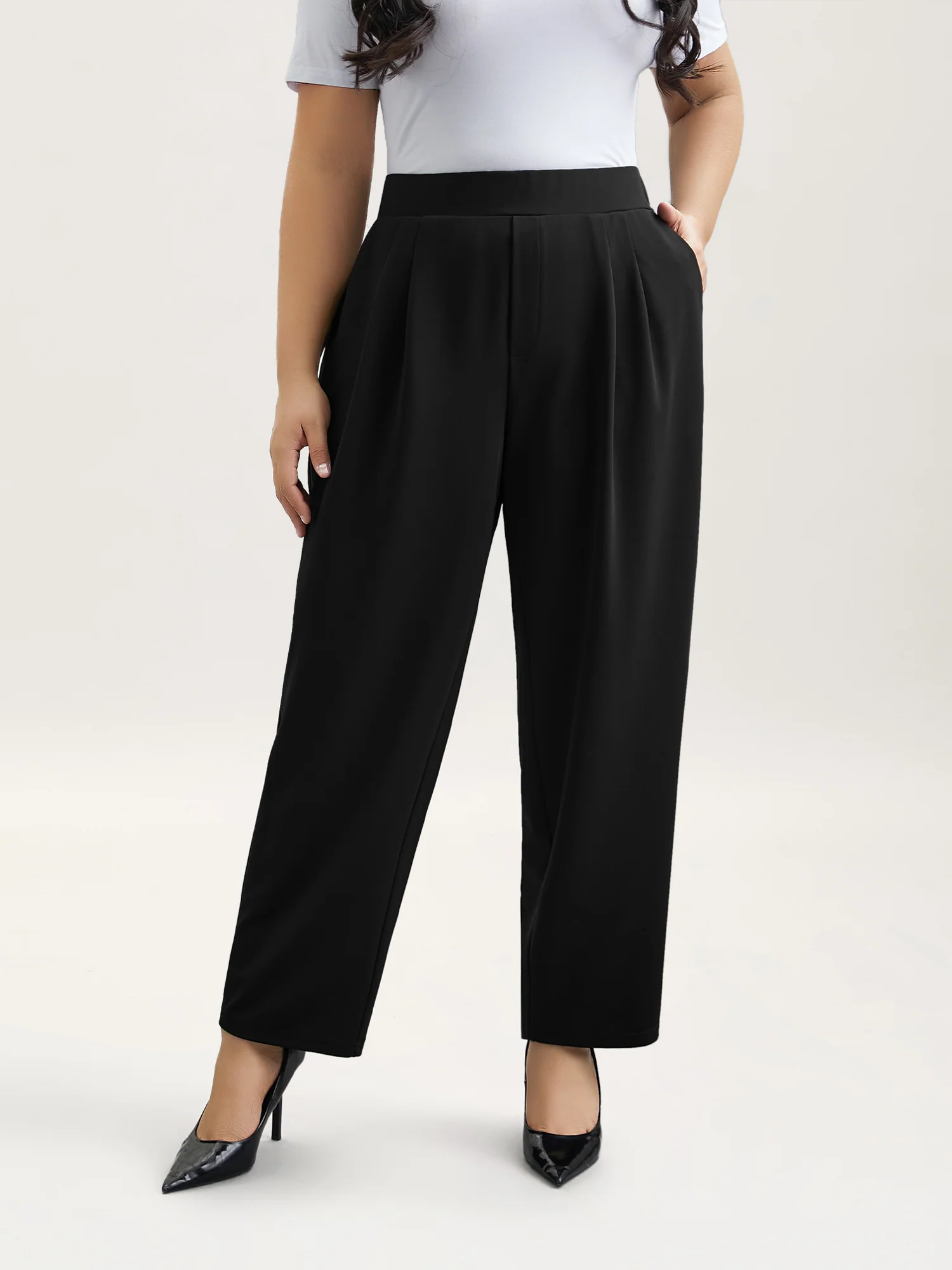 Stretchy-Waist Straight Leg Pants - Image 3
