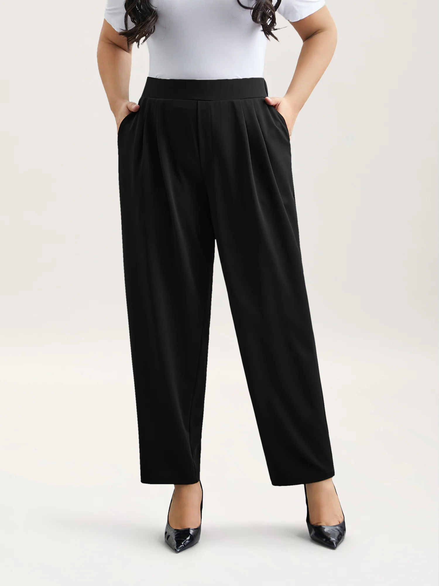 Stretchy-Waist Straight Leg Pants - Image 5