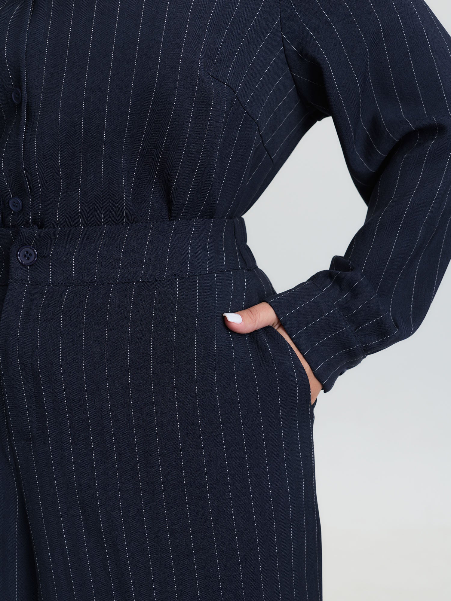 Stretchy Waist Striped Straight-Leg Pants - Image 3