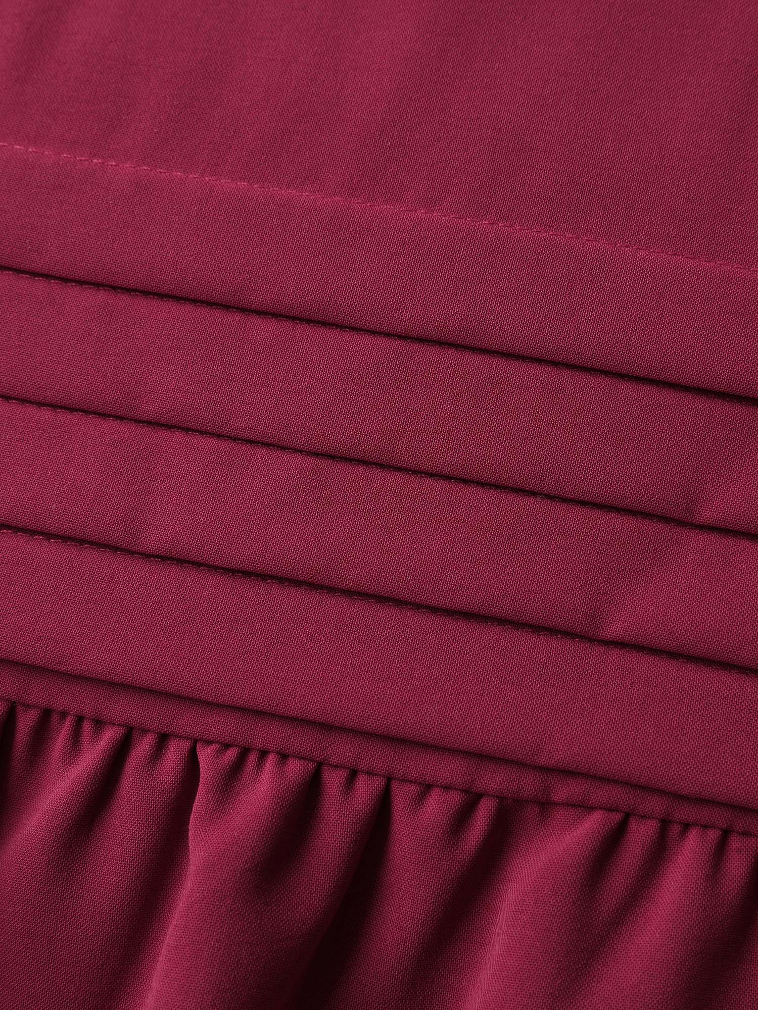 Stretchy Waist Tiered Tie Knee-Length Dress - Image 7