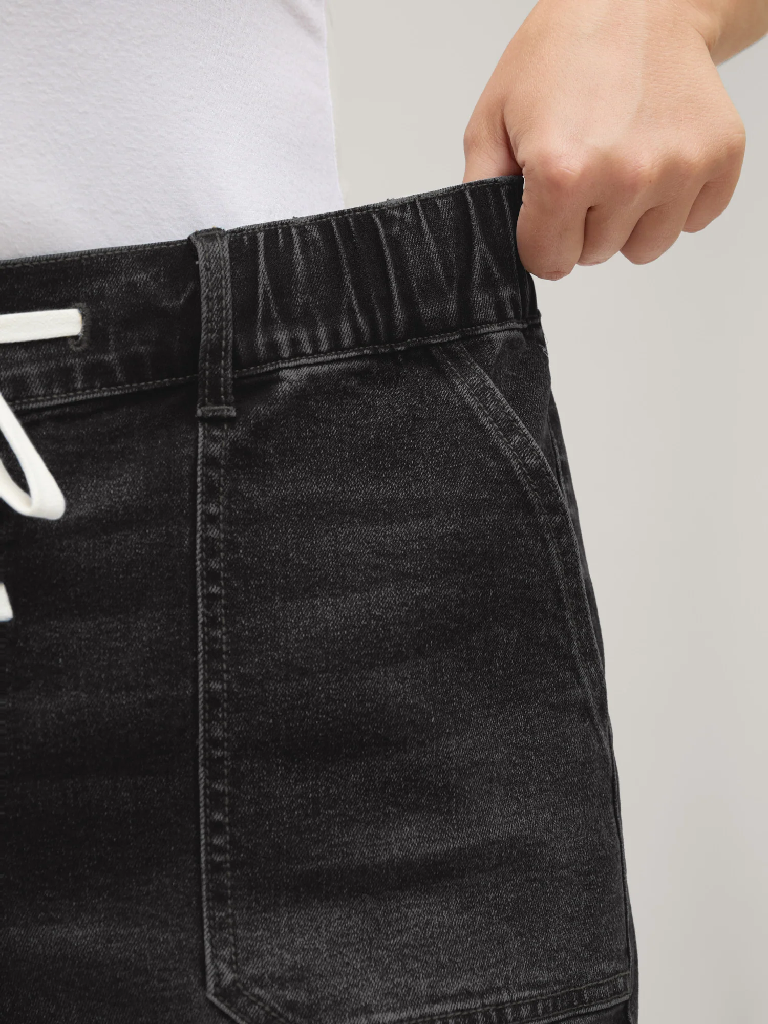 Pull-On Folded Hem High-Rise Denim Shorts - Image 12