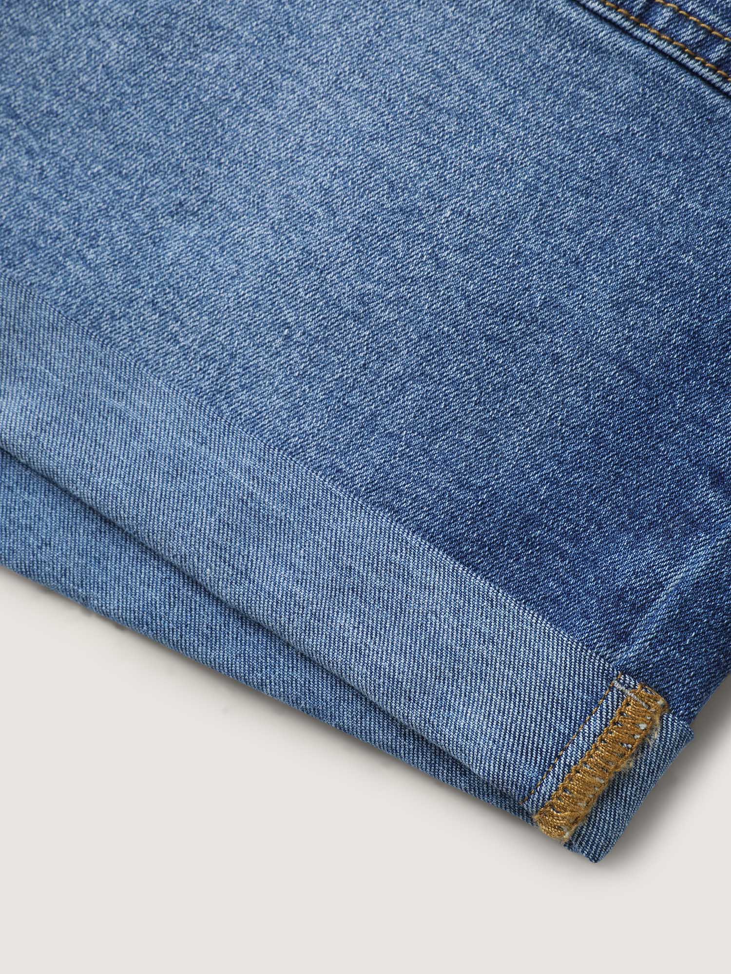 Pull-On Folded Hem High-Rise Denim Shorts - Image 8