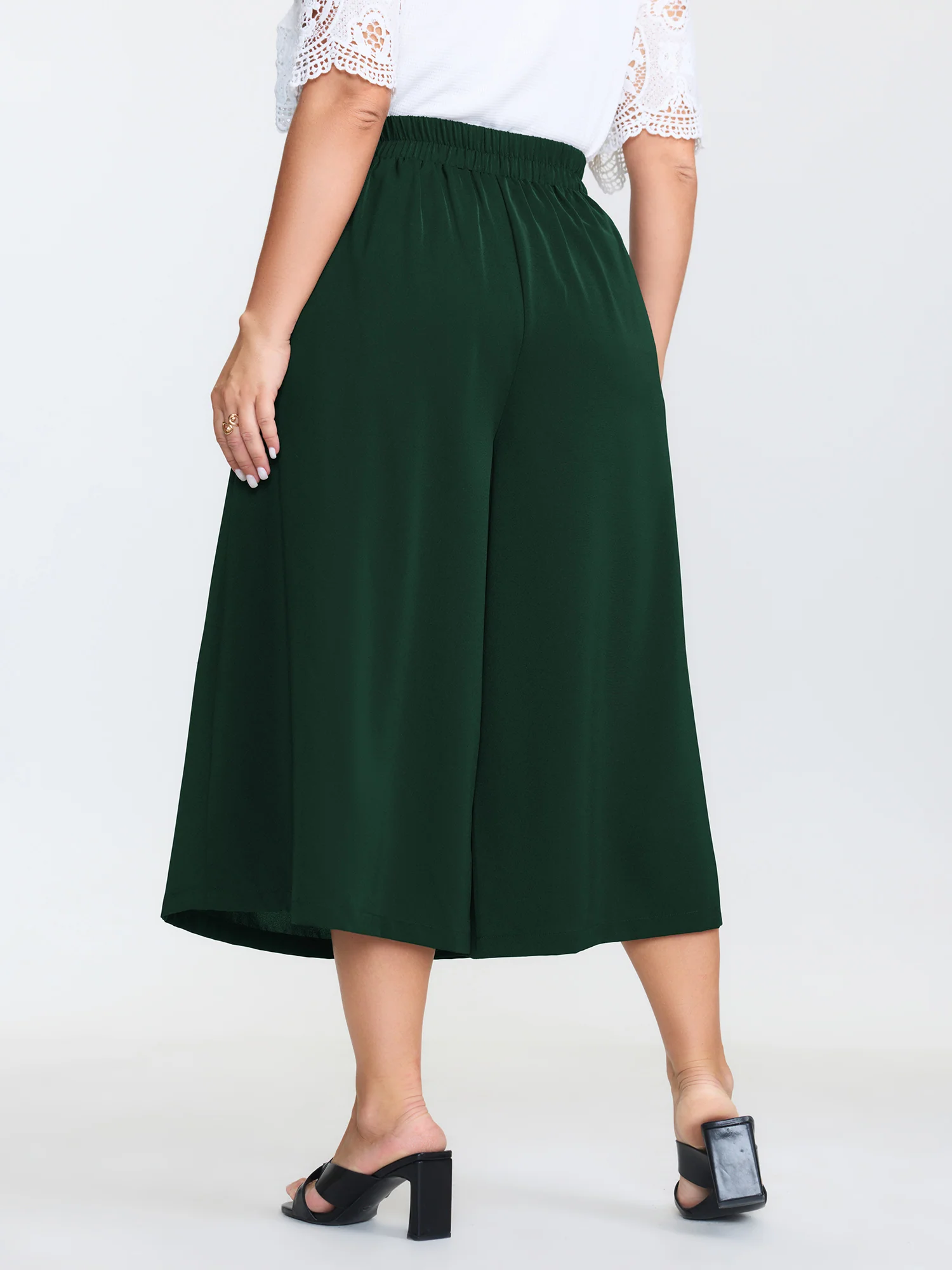 Stretchy Waist Wide-Leg Pants - Image 14