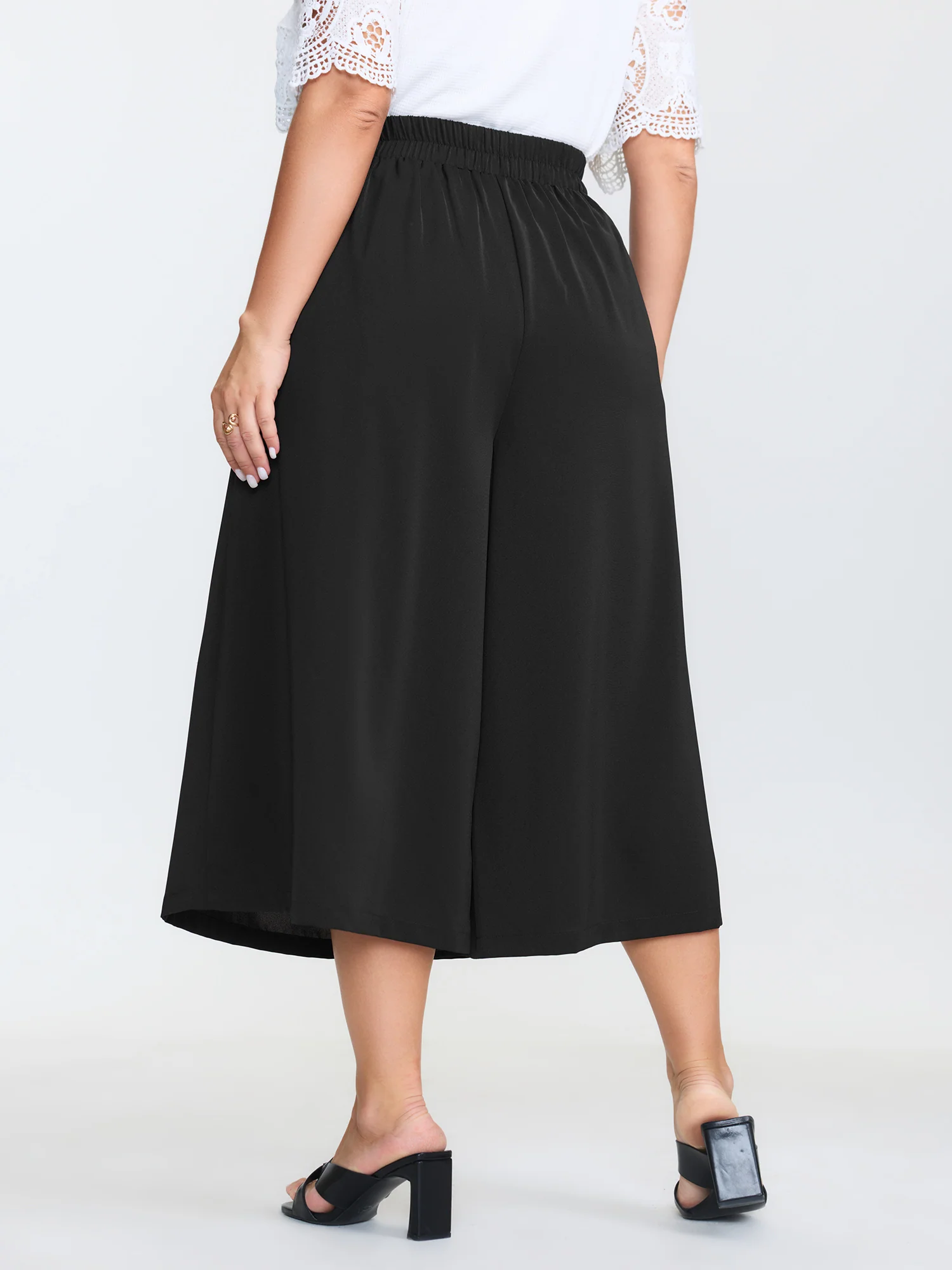 Stretchy Waist Wide-Leg Pants - Image 5