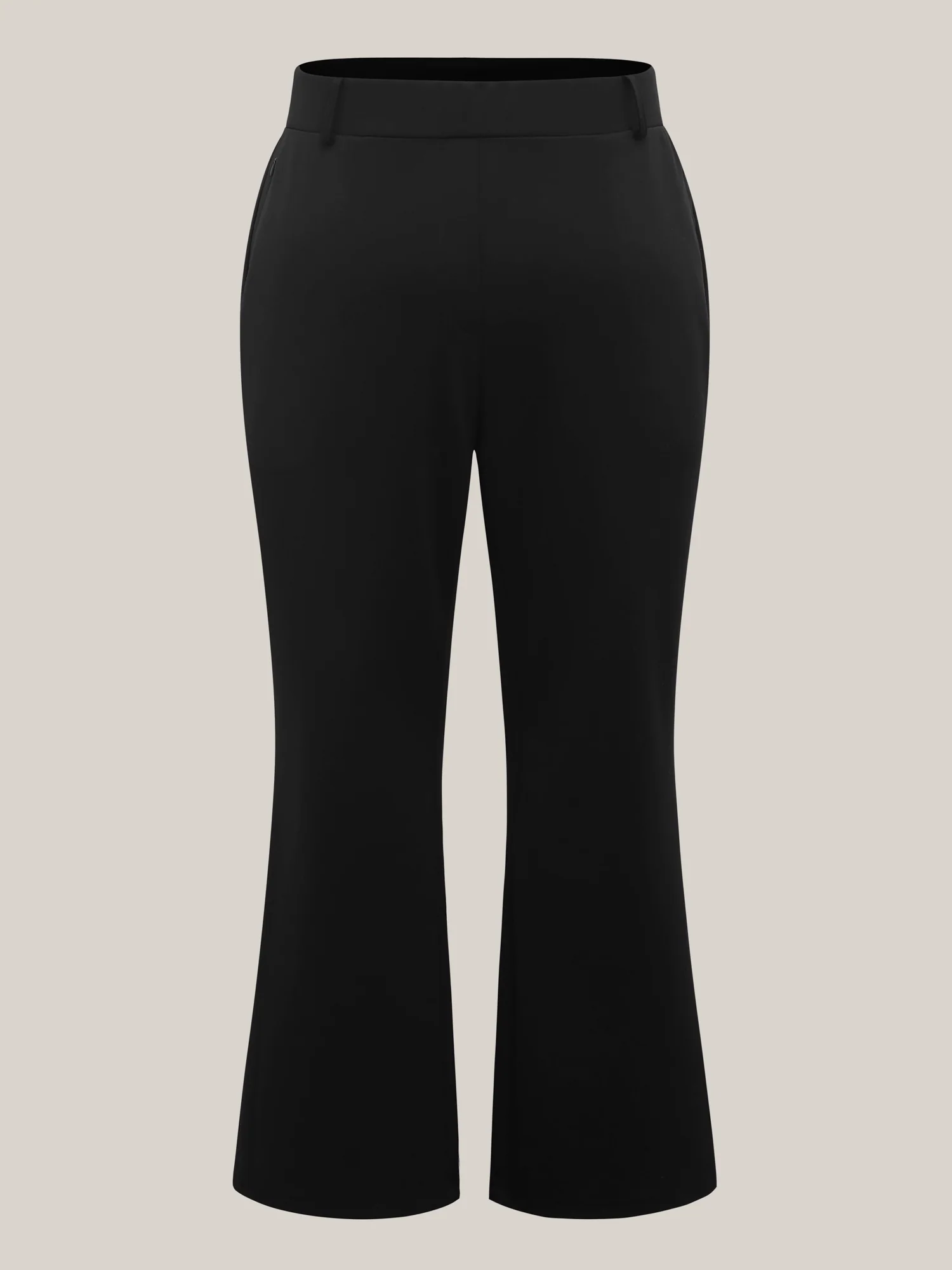 Stretchy Waist Zipper Pocket Flared Pants - Image 8