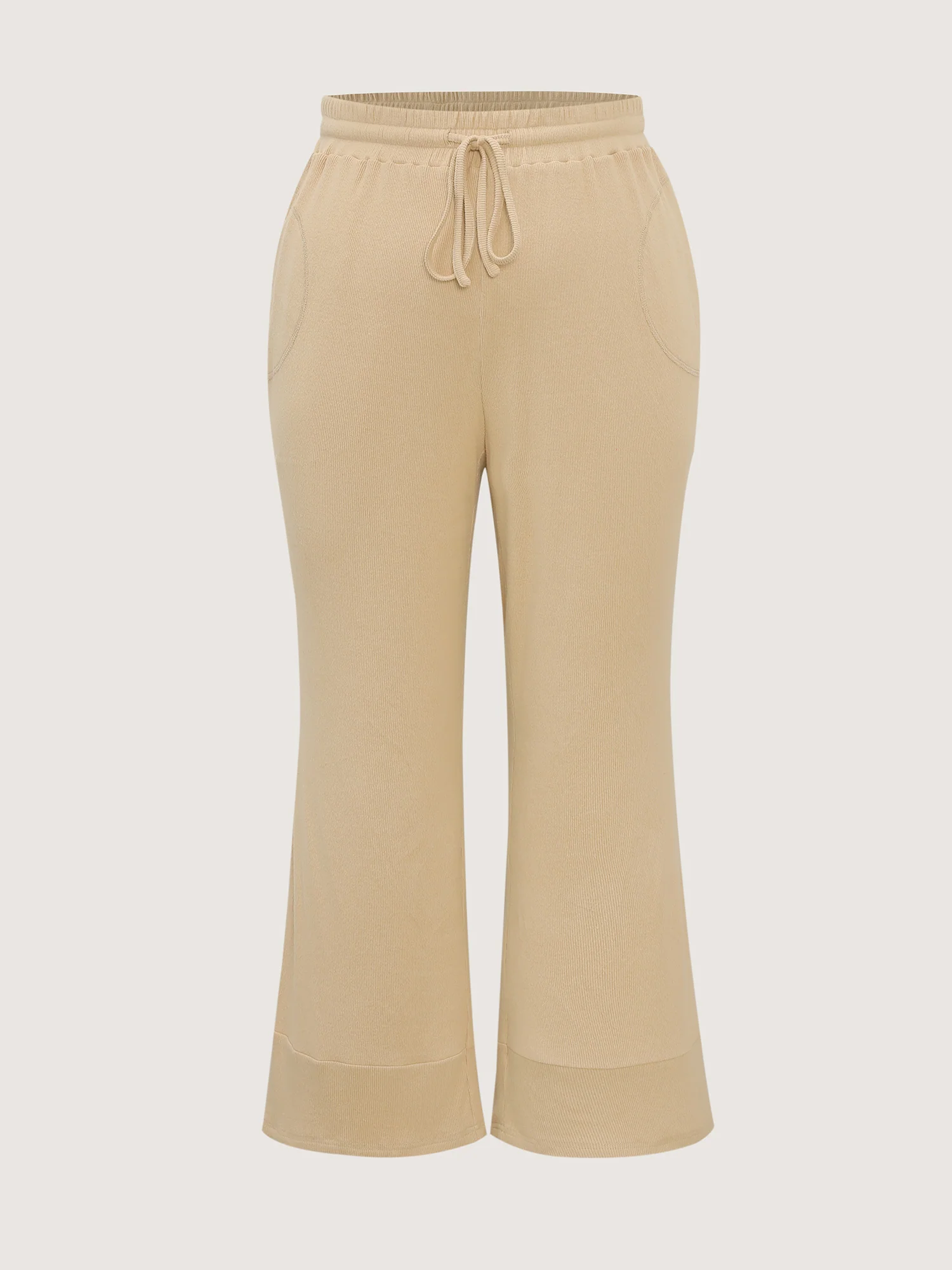 Stretchy Waistband Flared Hem Lounge Bottoms - Image 8