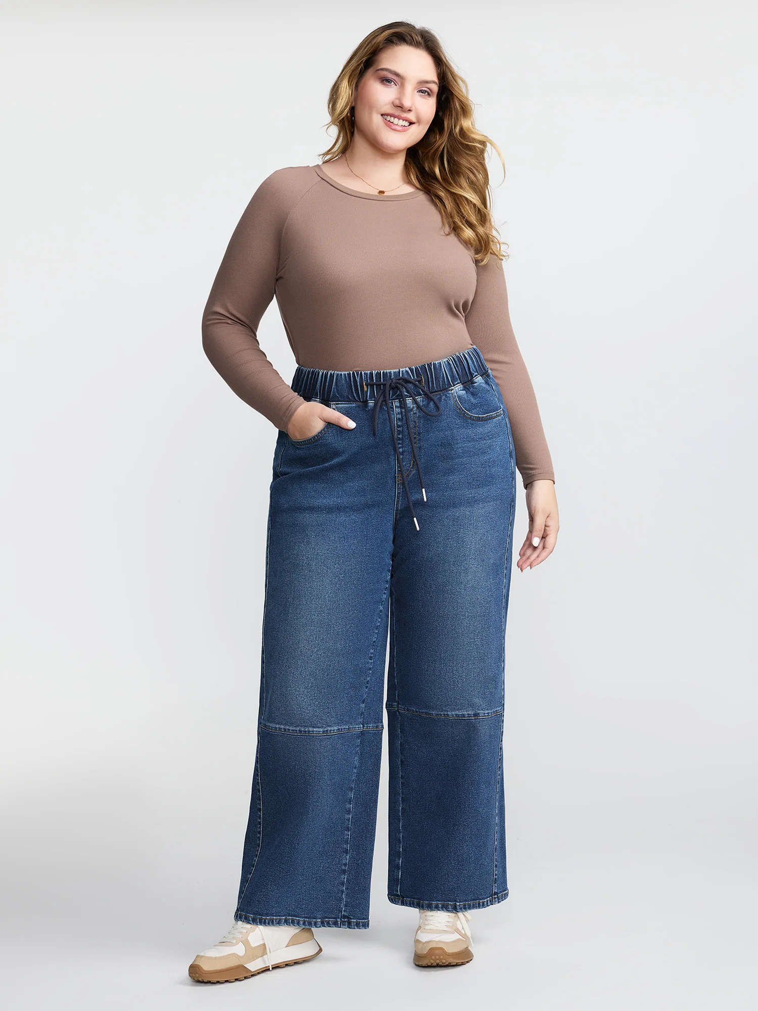 Stretchy Waistband Straight-Leg Jeans - Image 2
