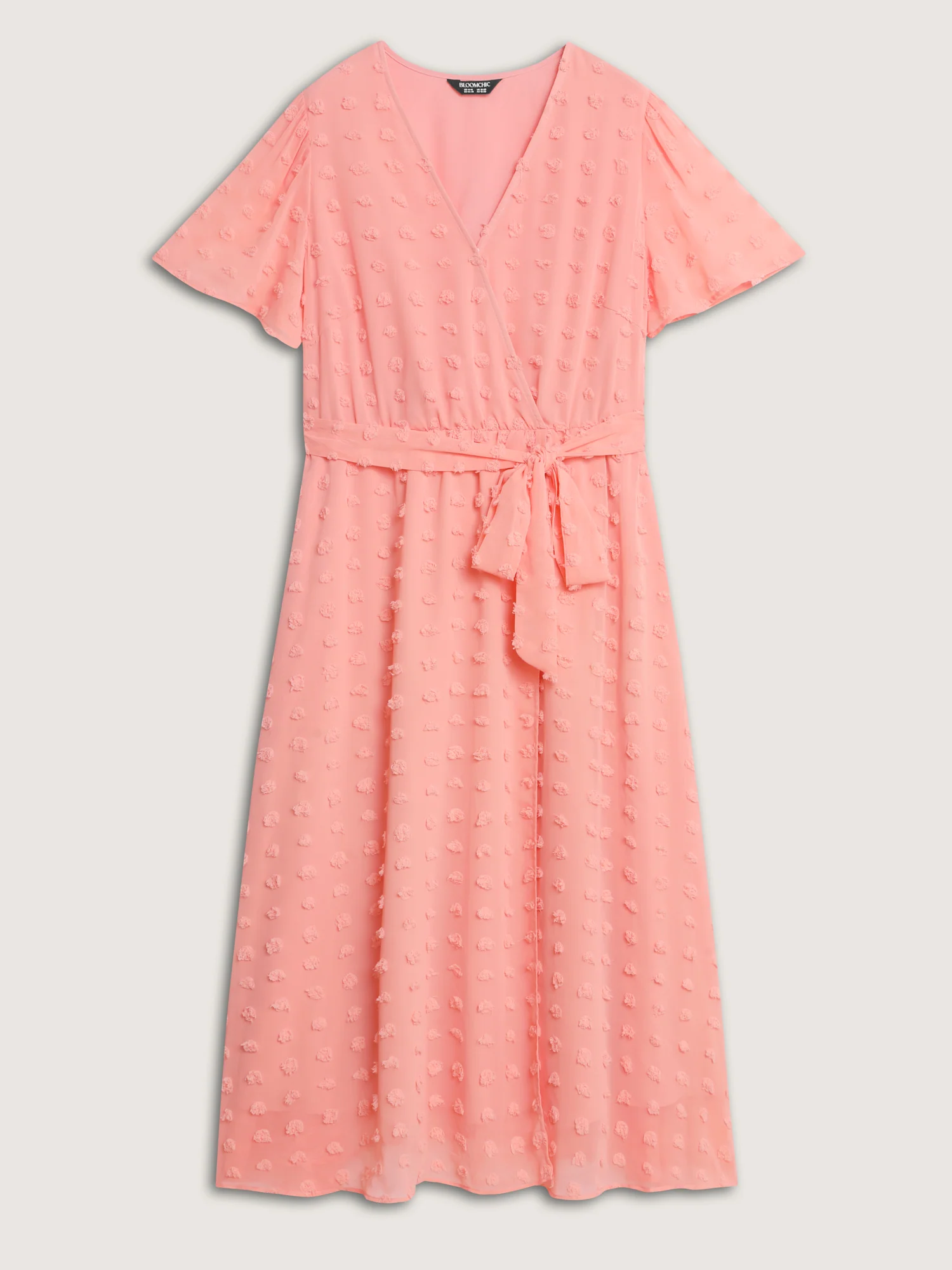 Stretchy Waistband Tie Wrap Neckline Maxi Dress - Image 7
