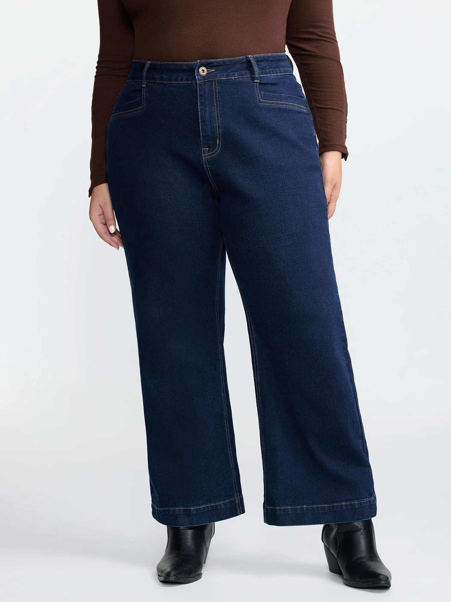 Stretchy Wide-Leg Pocket Jeans - Image 2