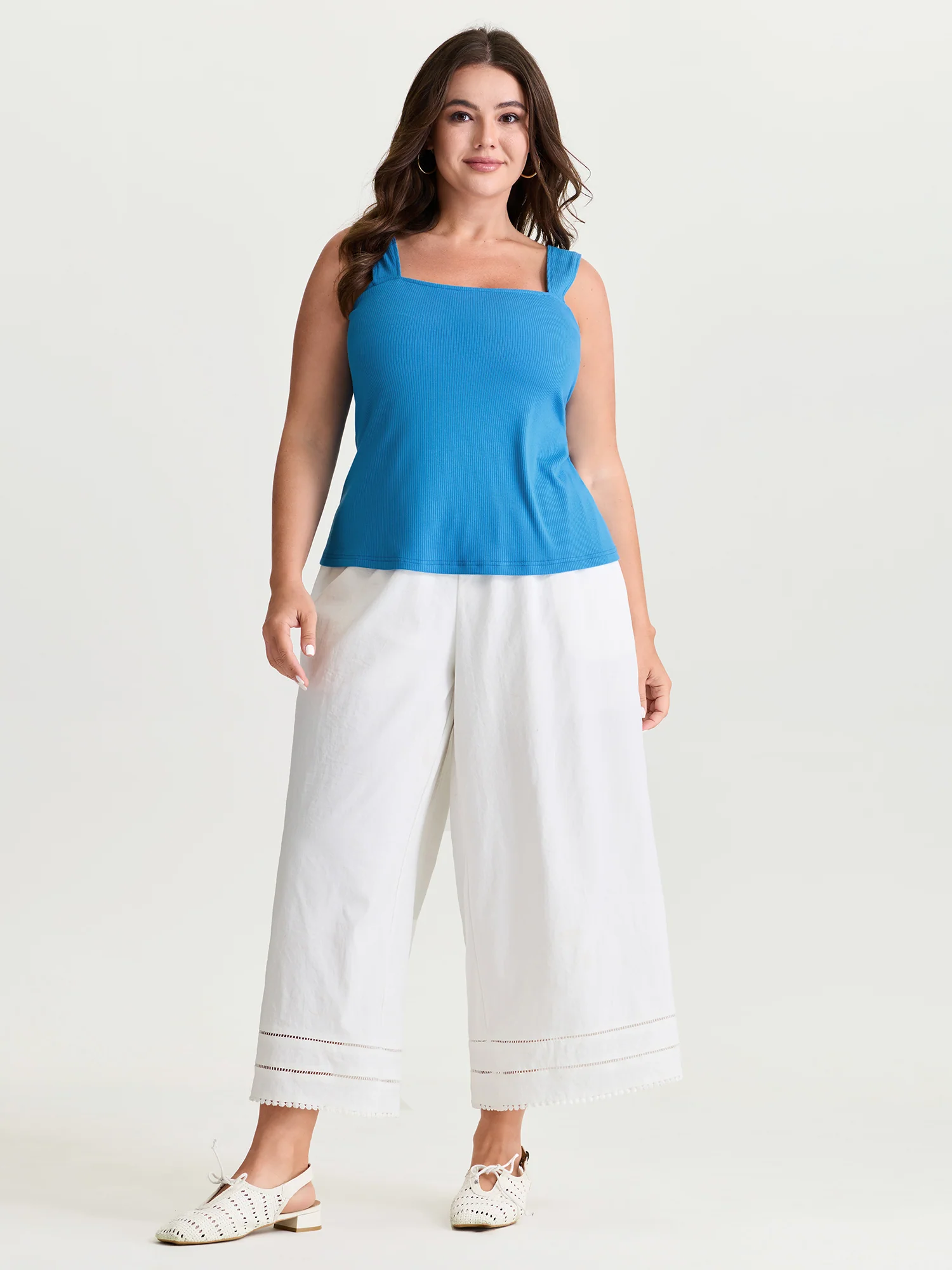 Supersoft Stretchy Wide Strap Plain Tank Top - Image 4