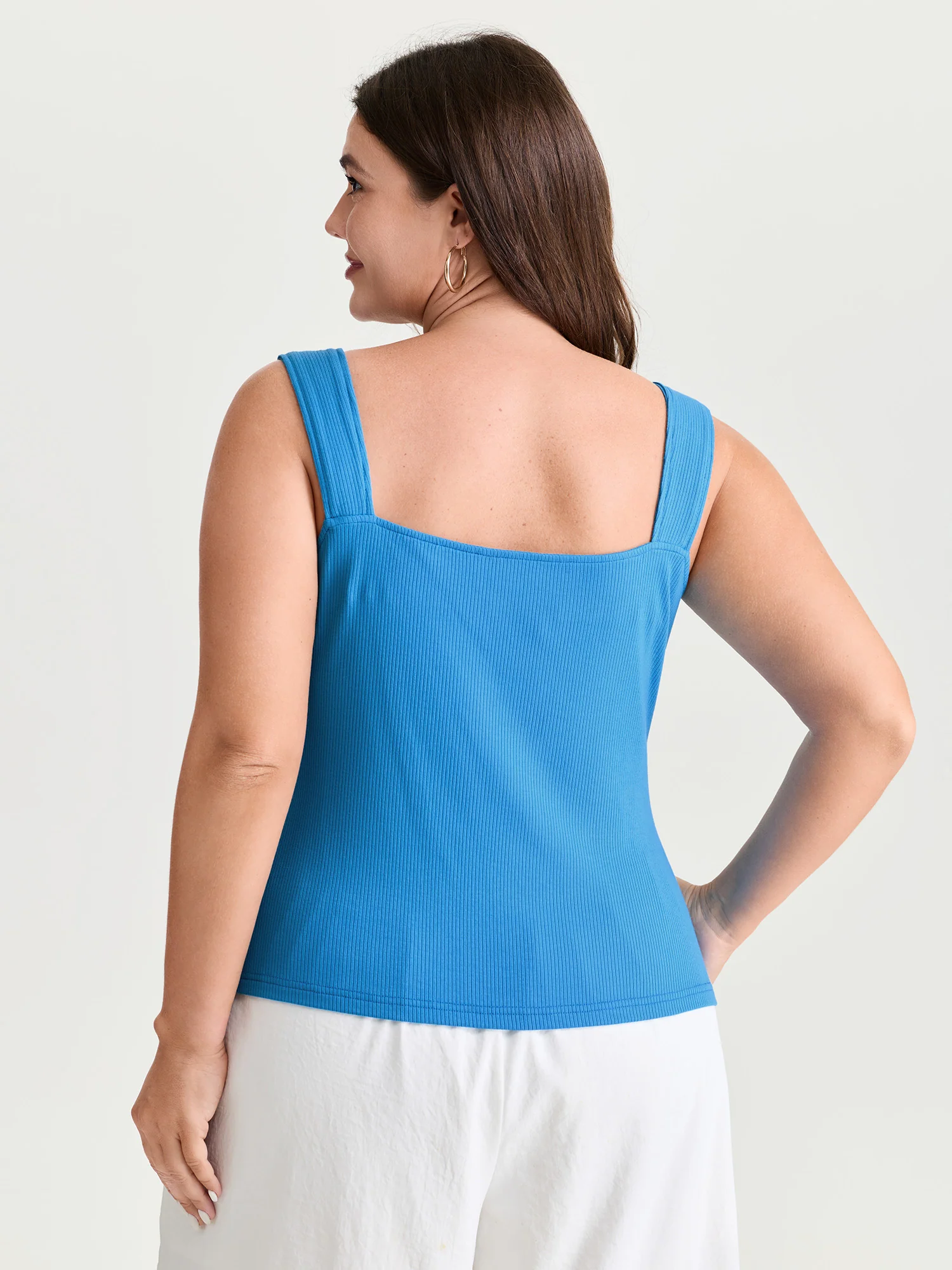 Supersoft Stretchy Wide Strap Plain Tank Top - Image 5