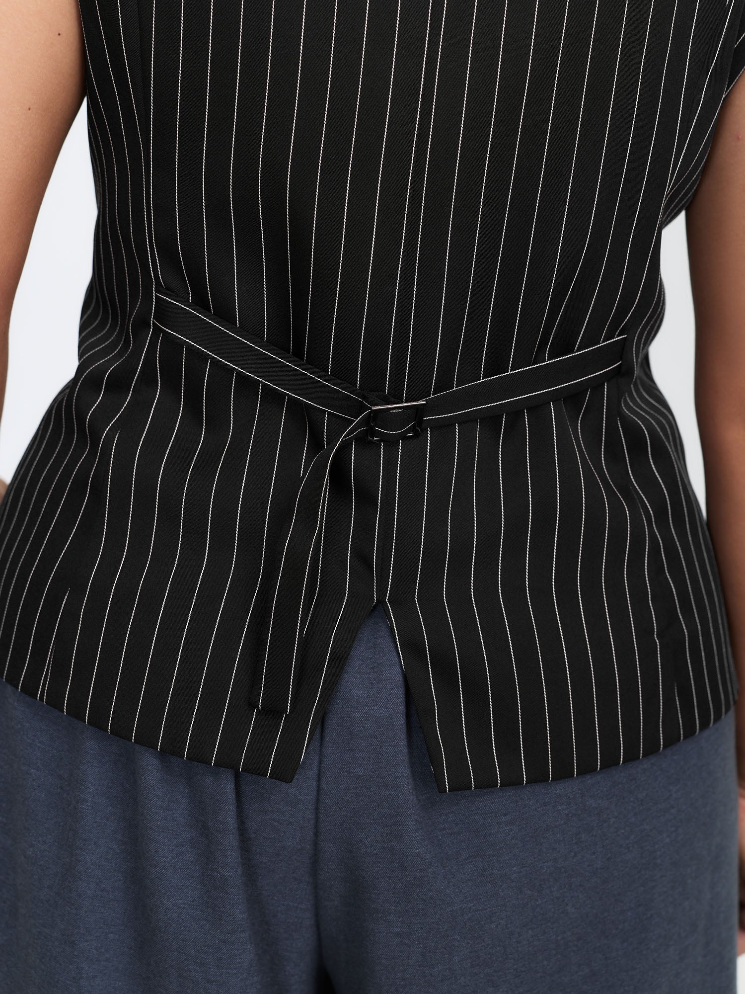 Stripe Button Fitted Vest - Image 4