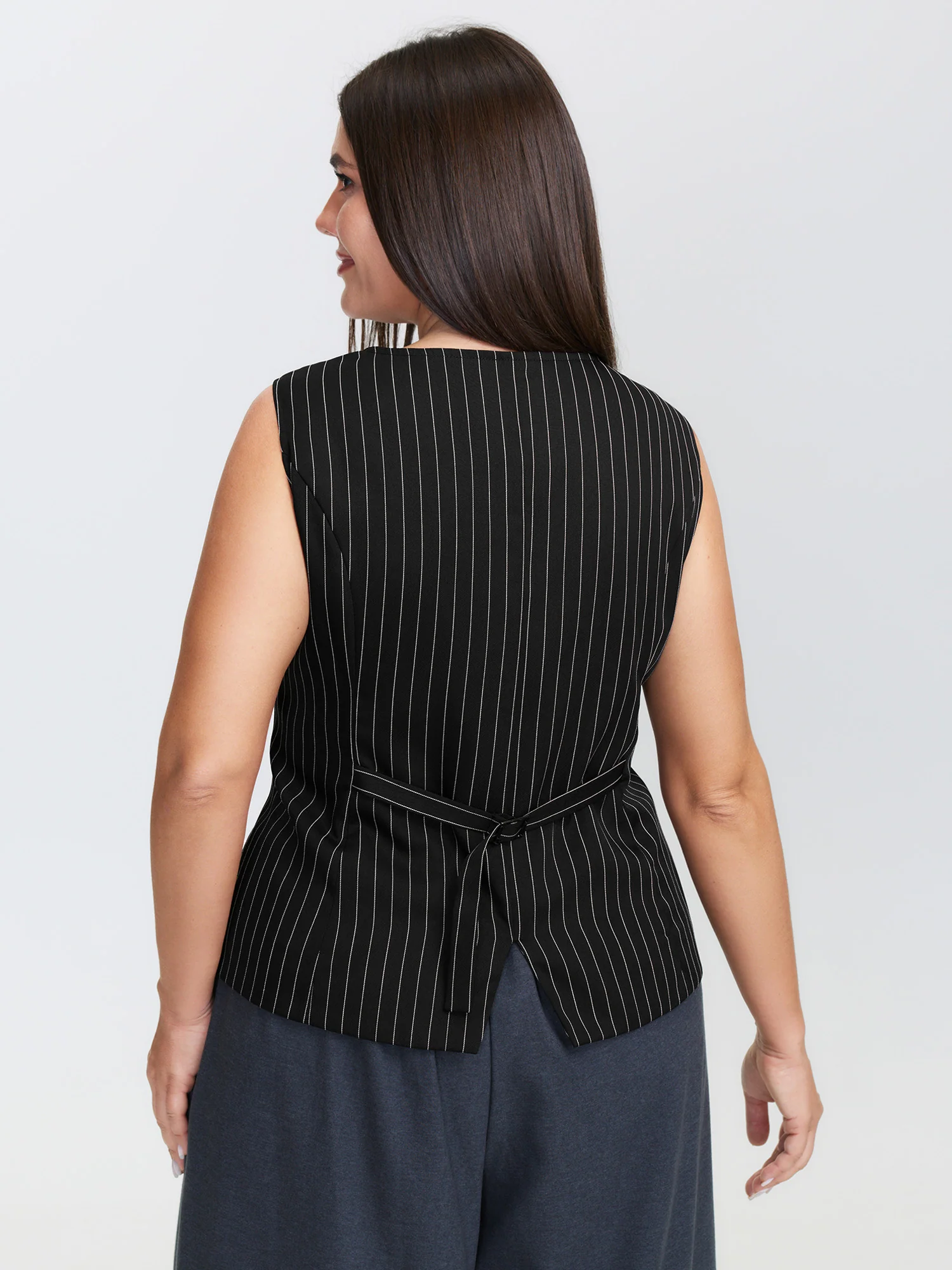 Stripe Button Fitted Vest - Image 5
