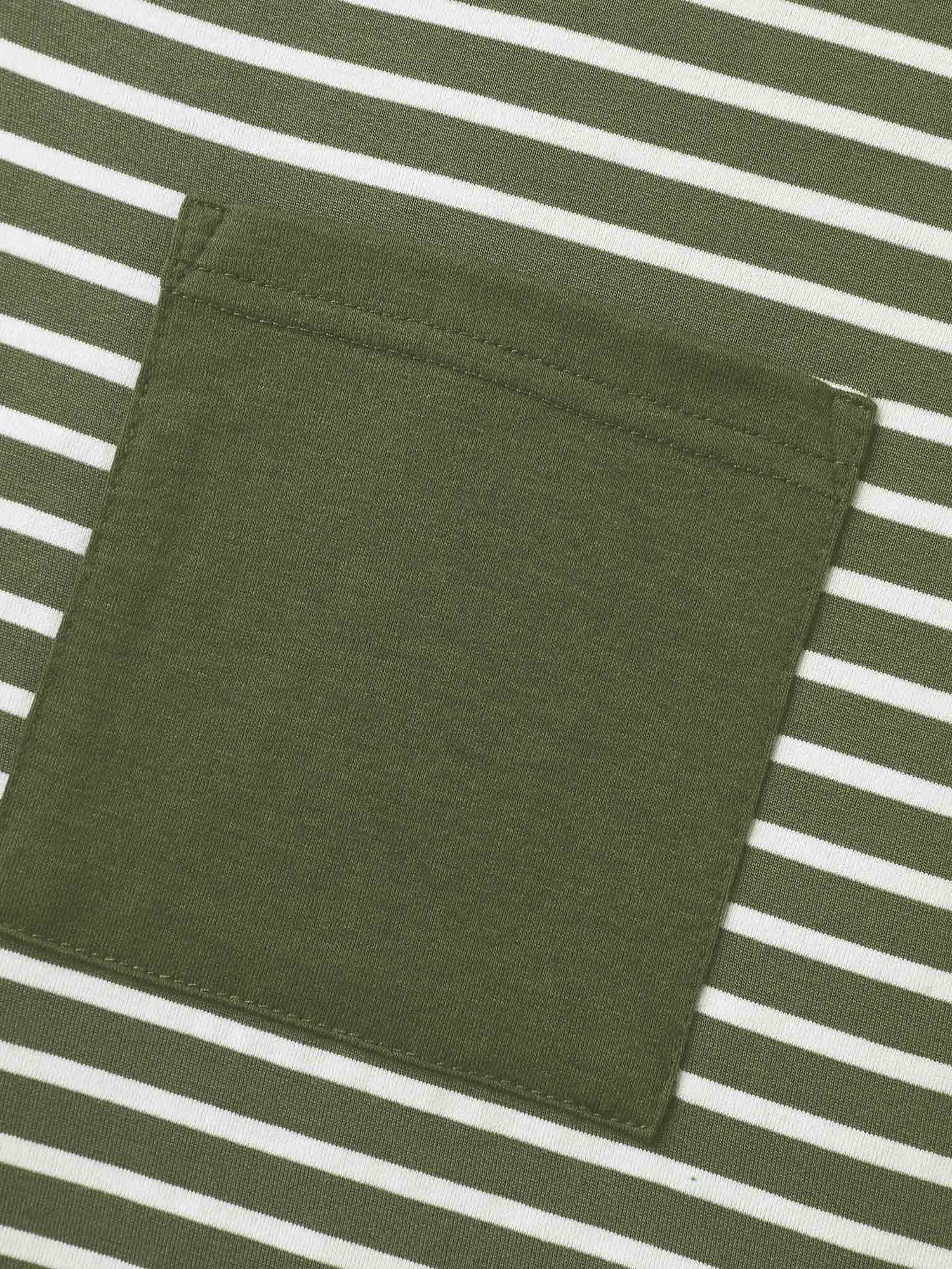 Stripe Color Contrast Pockets T-Shirt - Image 5