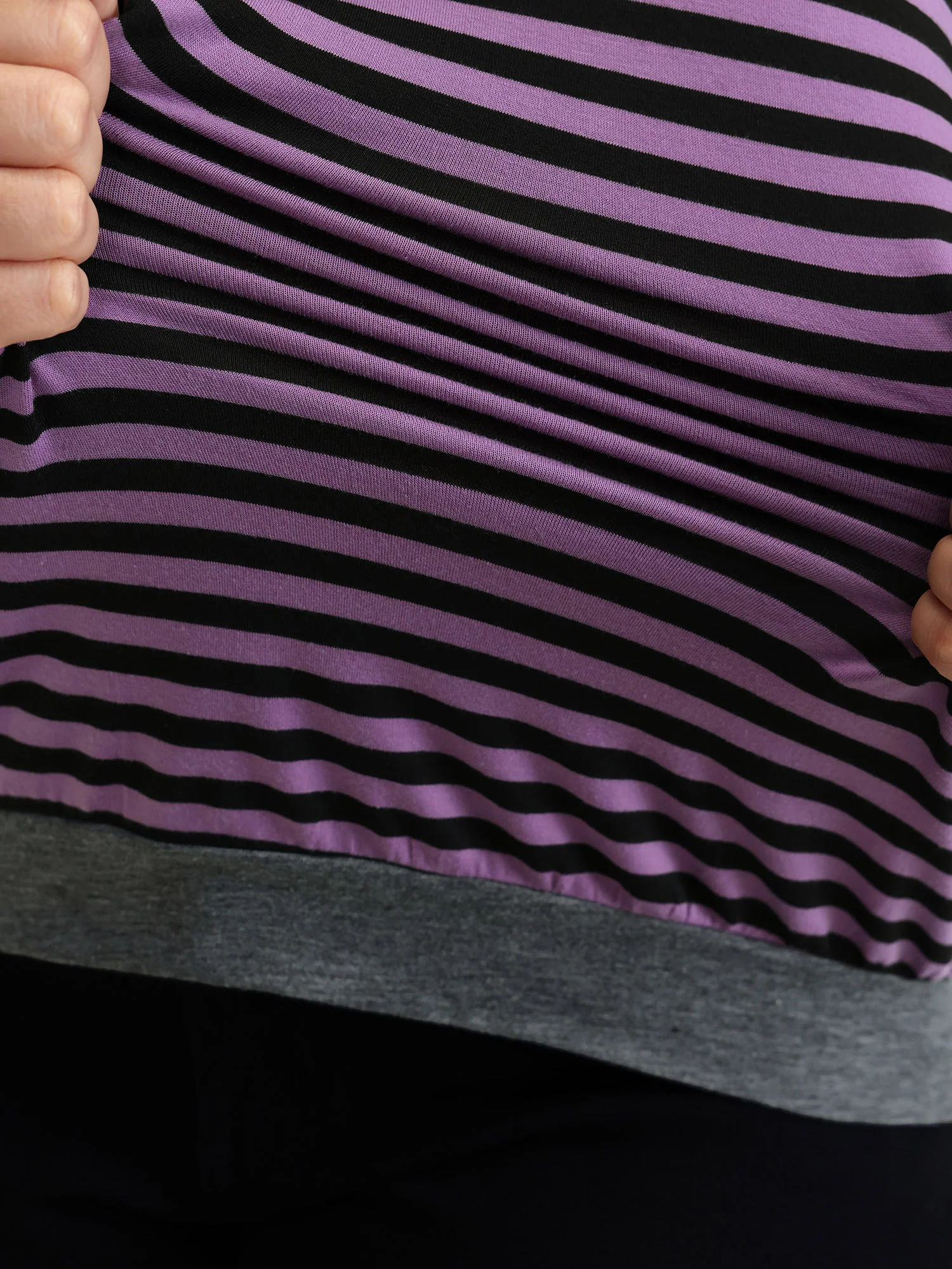 Stripe Color Contrast Stretchy T-Shirt - Image 4