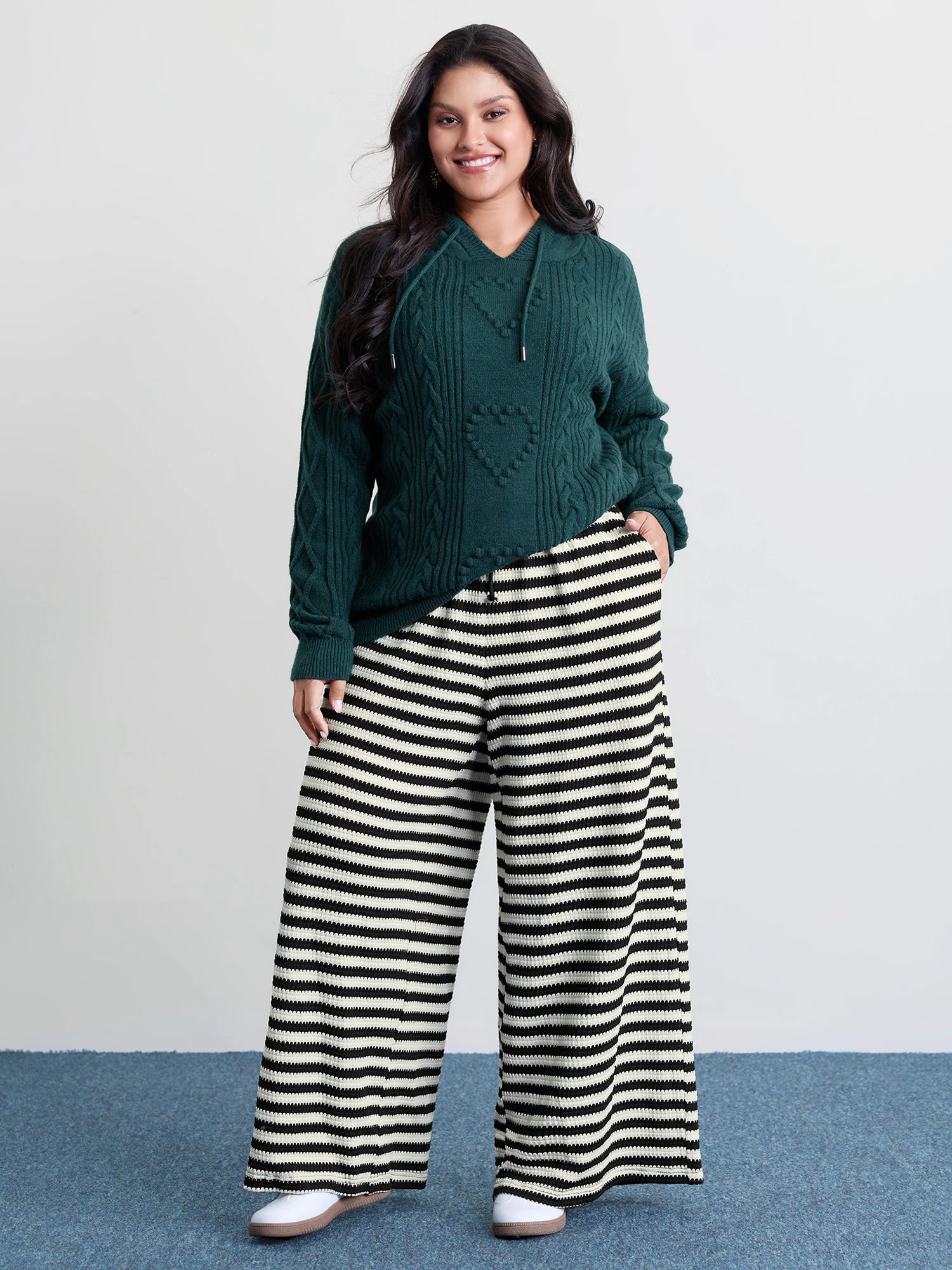 Stripe Drawstring Waist Straight-Leg Pants - Image 2