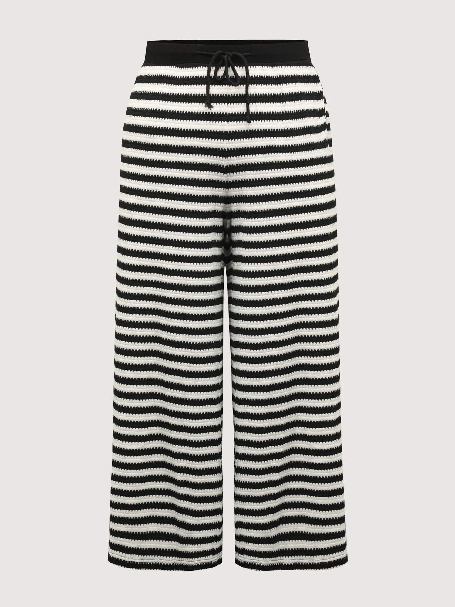 Stripe Drawstring Waist Straight-Leg Pants - Image 8